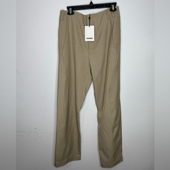 Jacquemus Jacquemus Wool-Blend Flat-Front Pants Beige Men’s 48/US 32 Size US 32 / EU 48 - 2 Thumbnail