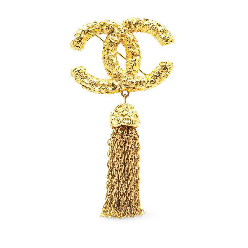 Chanel Chanel Chanel Coco Mark Lava Tassel Brooch Metal Brooch Size ONE SIZE - 1 Thumbnail