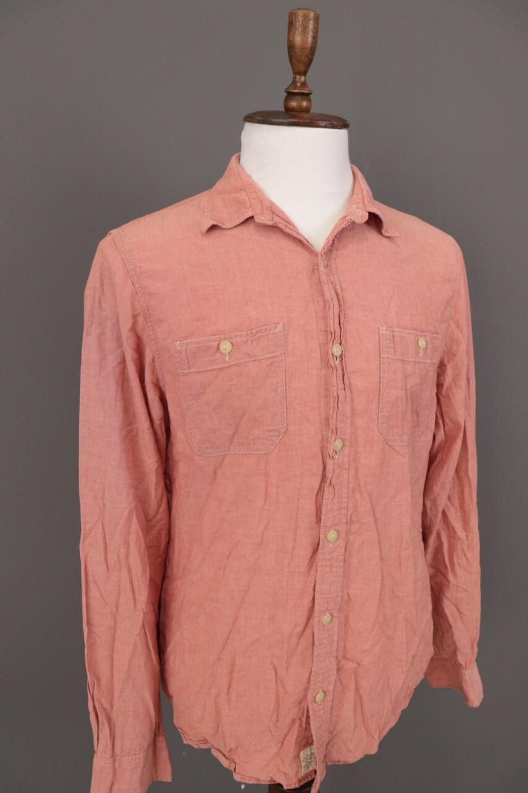 Denim & Supply Ralph Lauren Denim & Supply Ralph Lauren Peach Pockets Shirt Sz L Size US L / EU 52-54 / 3 - 6 Thumbnail
