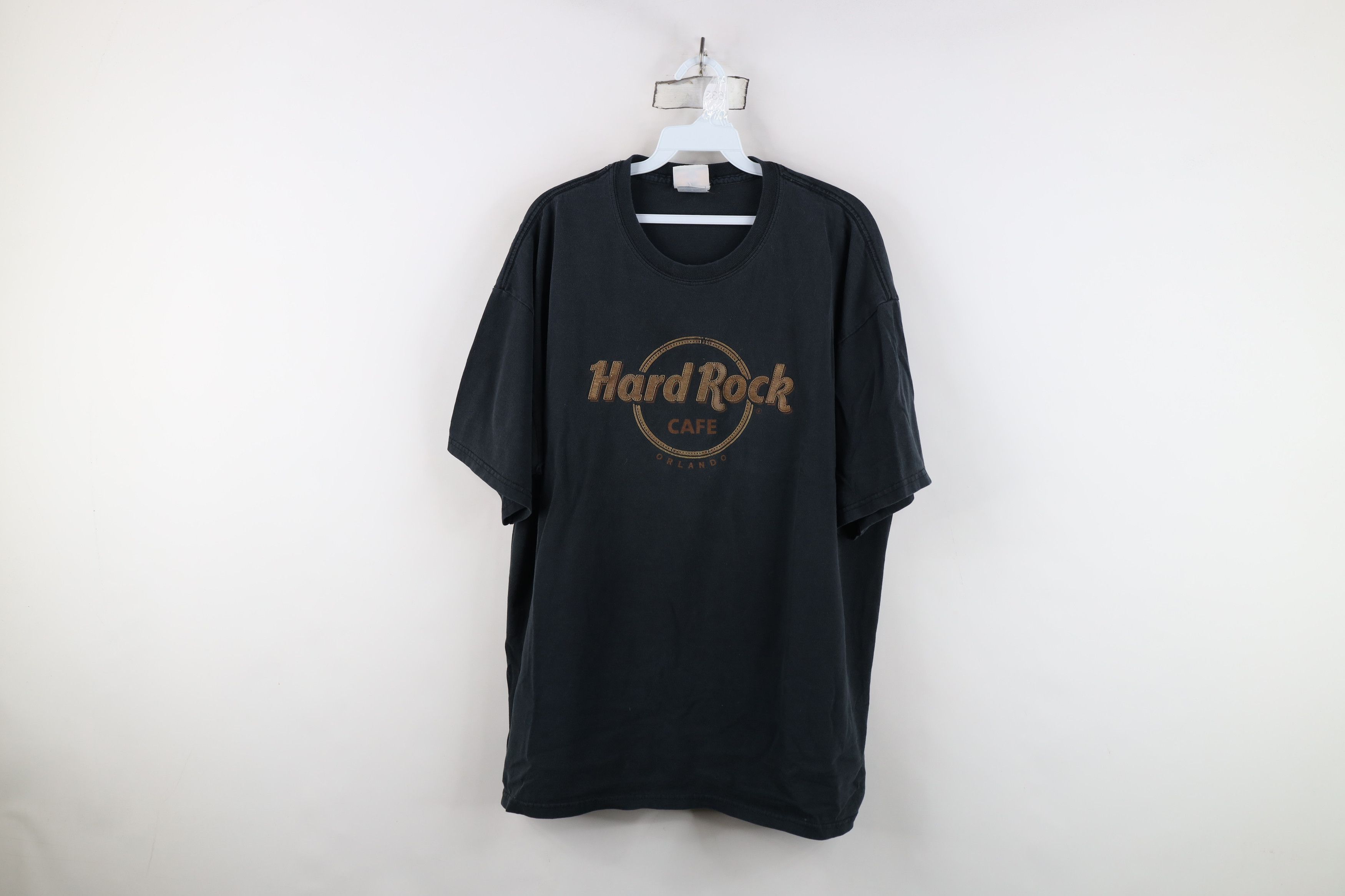 Hard Rock Cafe Vintage 90s Hard Rock Cafe Spell Out Orlando T-Shirt Black Size US XL / EU 56 / 4 - 1 Thumbnail