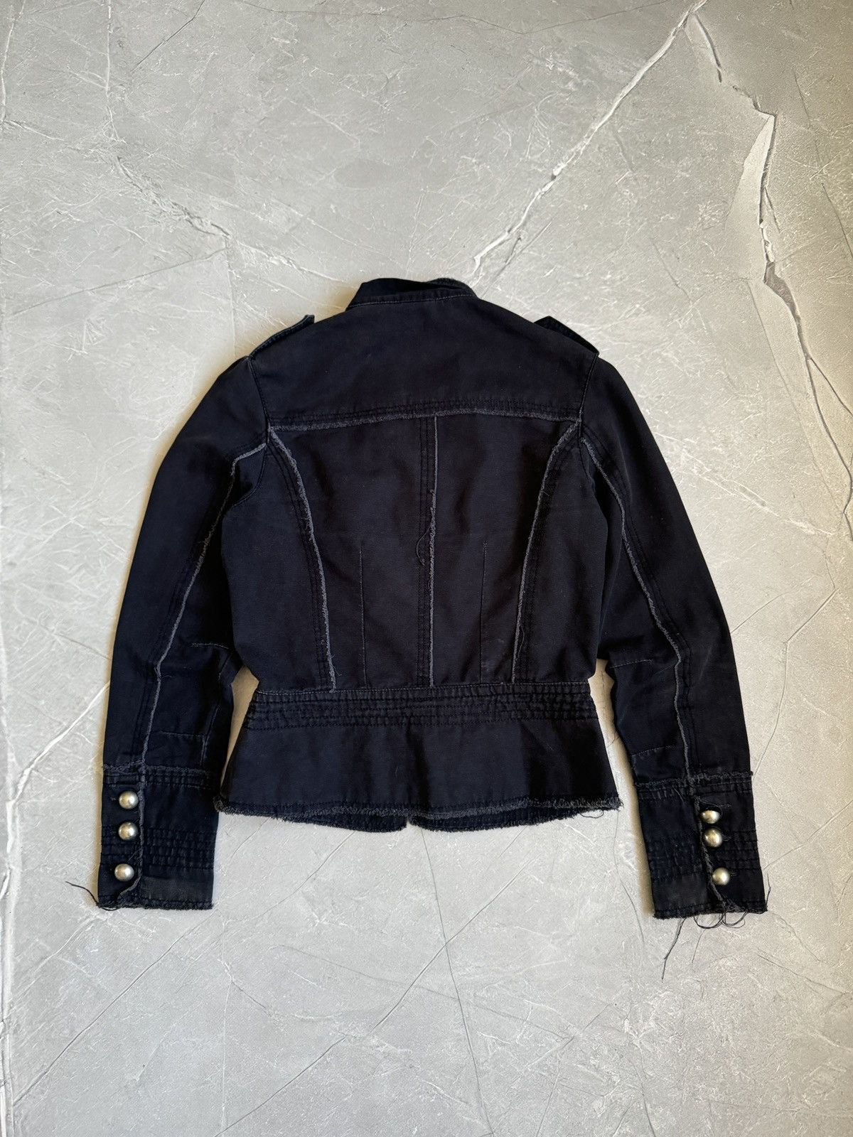 Hysteric Glamour 00s Military Napoleon Denim Jacket PPFM Balmain Style Y2k Size S / US 4 / IT 40 - 2 Thumbnail