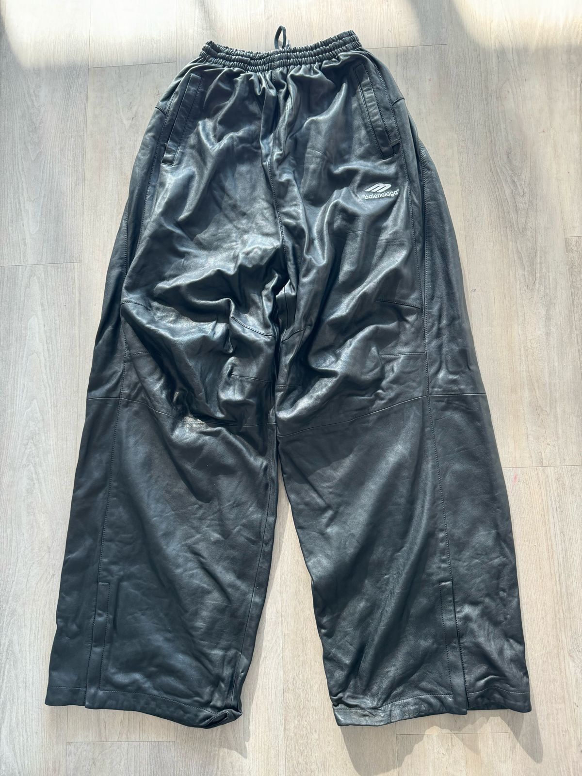 Balenciaga Balenciaga Black 3B Sports Icon Leather Pants Size US 32 / EU 48 - 8 Thumbnail