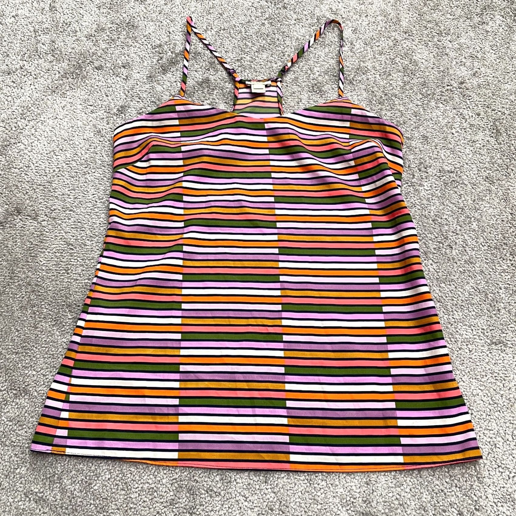 J.Crew J.Crew Tank Top Blouse Womens 0 Multicolor Striped Racerback Casual Summer Beach Shirt Sleeveless Beach, Colorful, Modern, 90s? Nope Size XS / US 0-2 / IT 36-38 - 2 Thumbnail