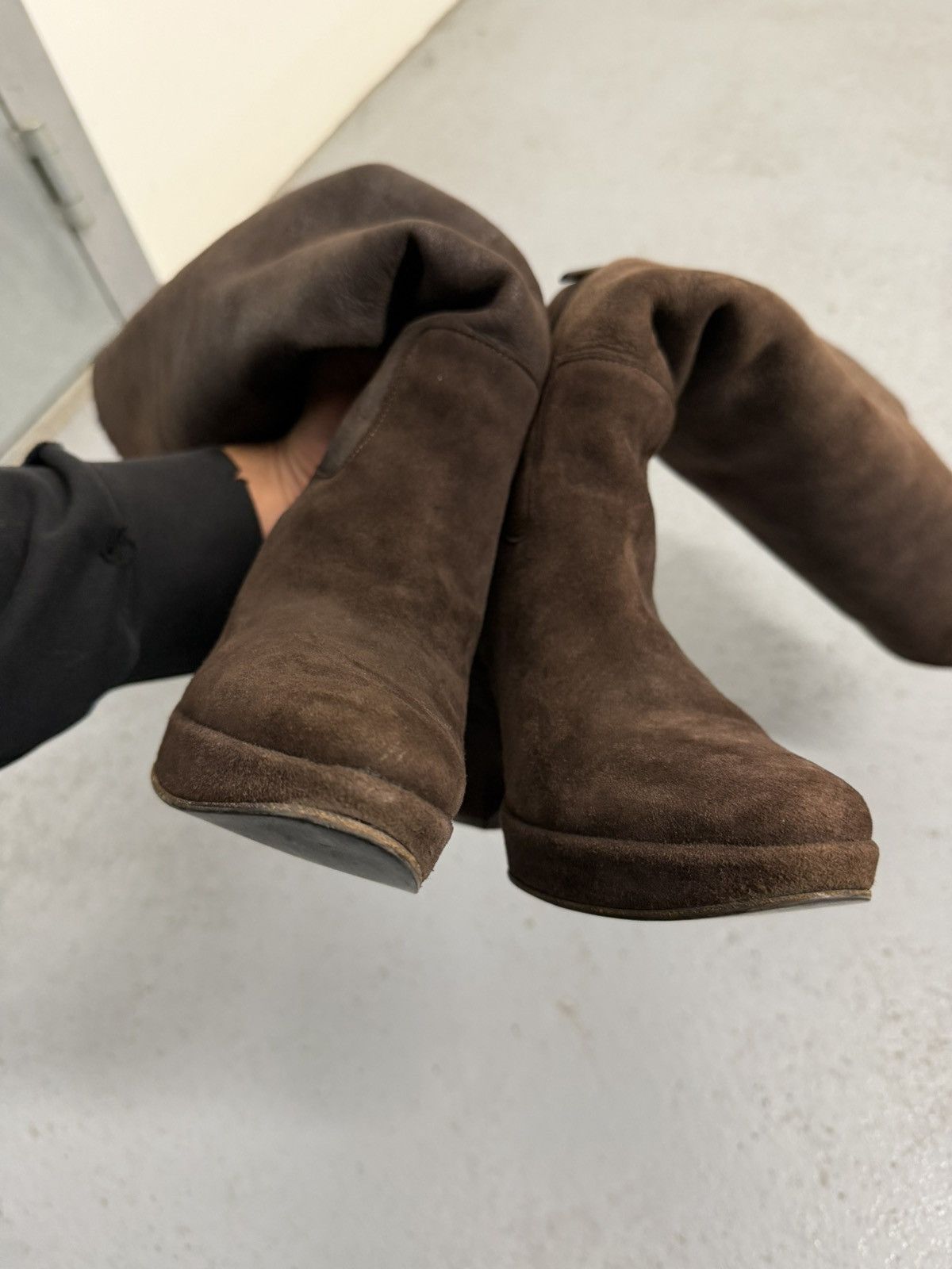 Helmut Lang Helmut Lang Vintage 00s Suede Riding Boots Size US 8.5 / IT 38.5 - 16 Thumbnail