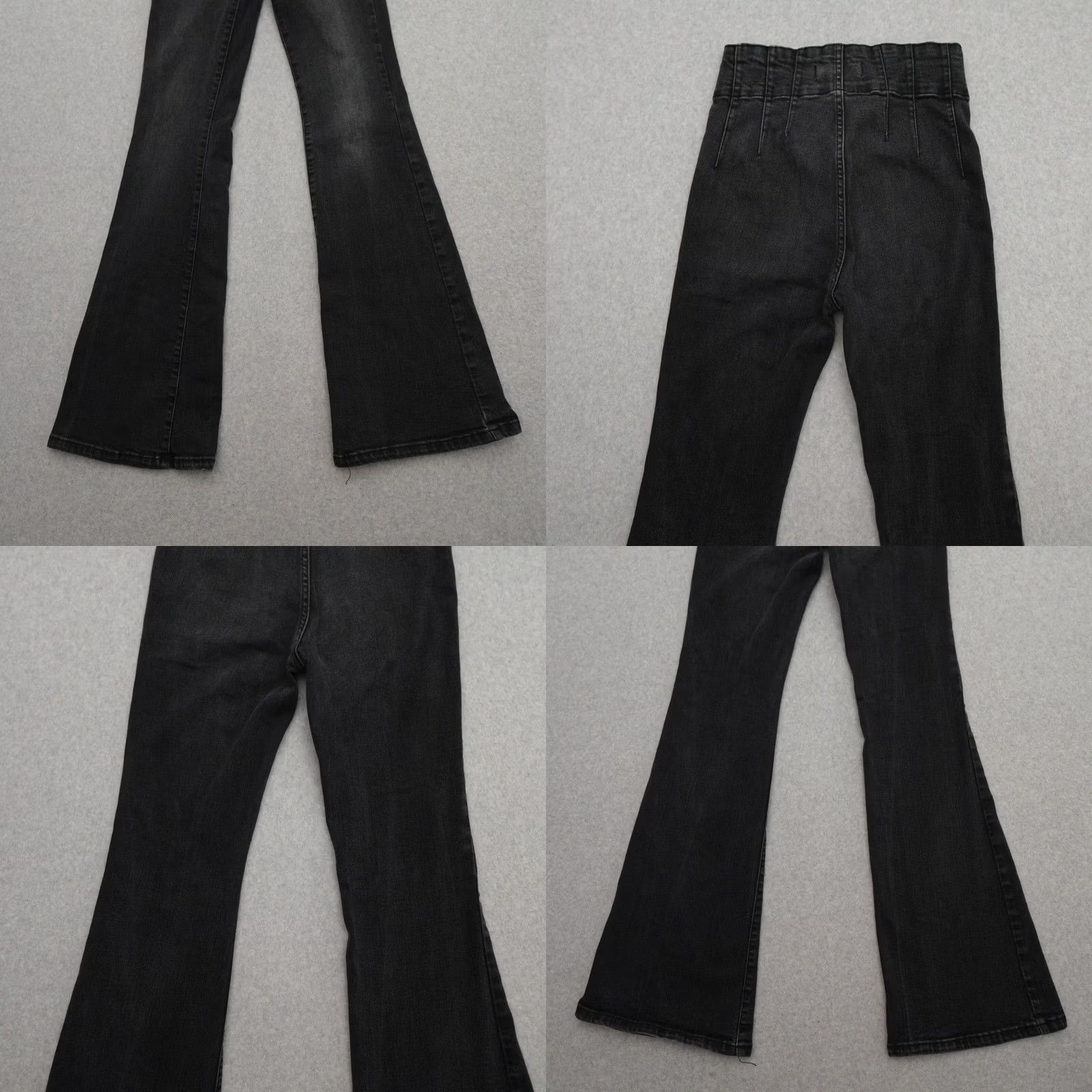 Vintage We The Free Denim Jeans Black Bell Bottoms High Rise Button 27x31 Flared 27x31 Womens 90s Style Size 27" / US 4 / IT 40 - 9 Thumbnail