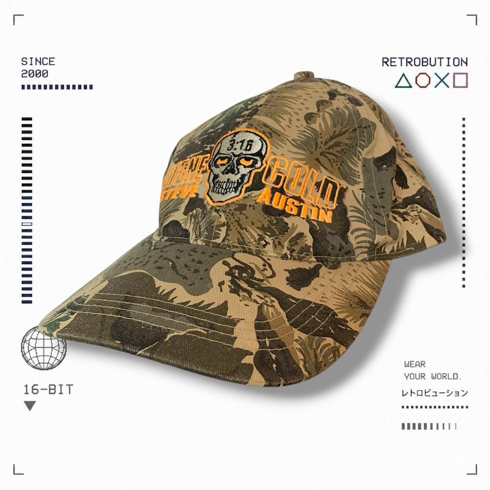 WWF Vintage 1998 Stone Cold Steve Austin WWF Camo Baseball Hat Size ONE SIZE - 1 Thumbnail