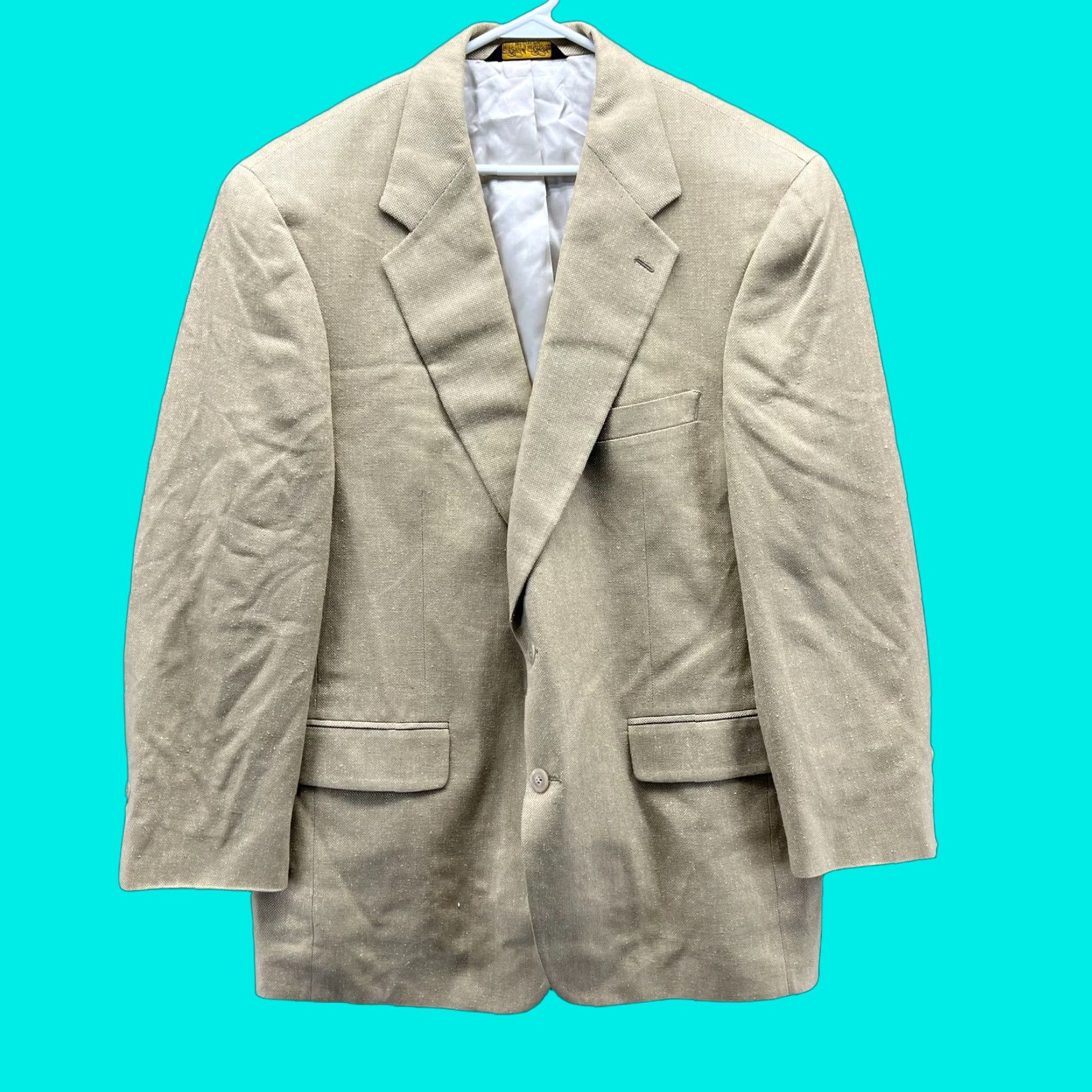 Brooks Brothers Brooks Brothers Blazer Mens 42R Beige Silk Sport Coat Jacket Tuxedo Dress Two-Button Regular Front Button Size 42R - 1 Thumbnail