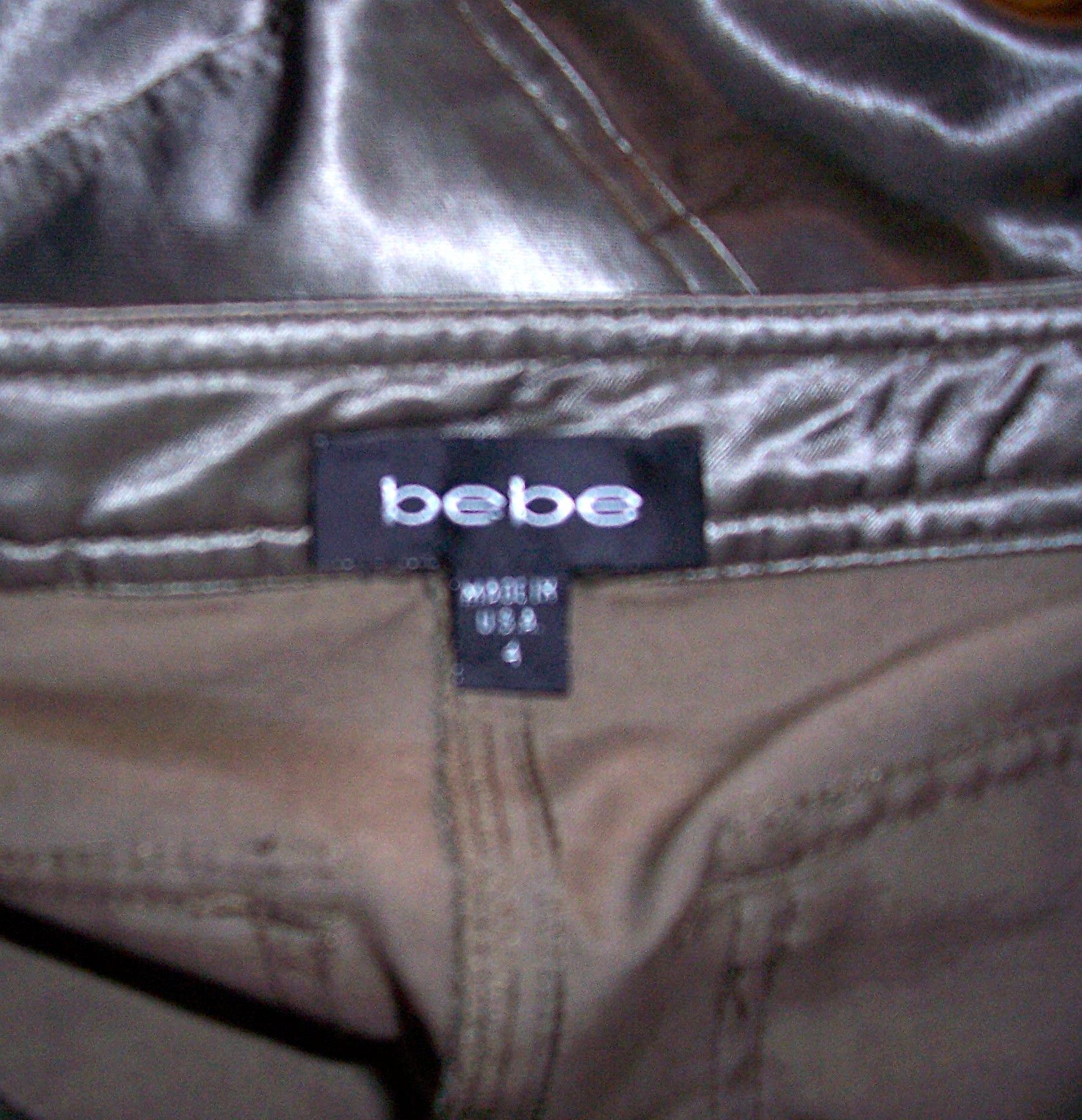 Bebe Bebe Khaki Green Shiny Capri Pants 4 Size 26" / US 2 / IT 38 - 8 Thumbnail