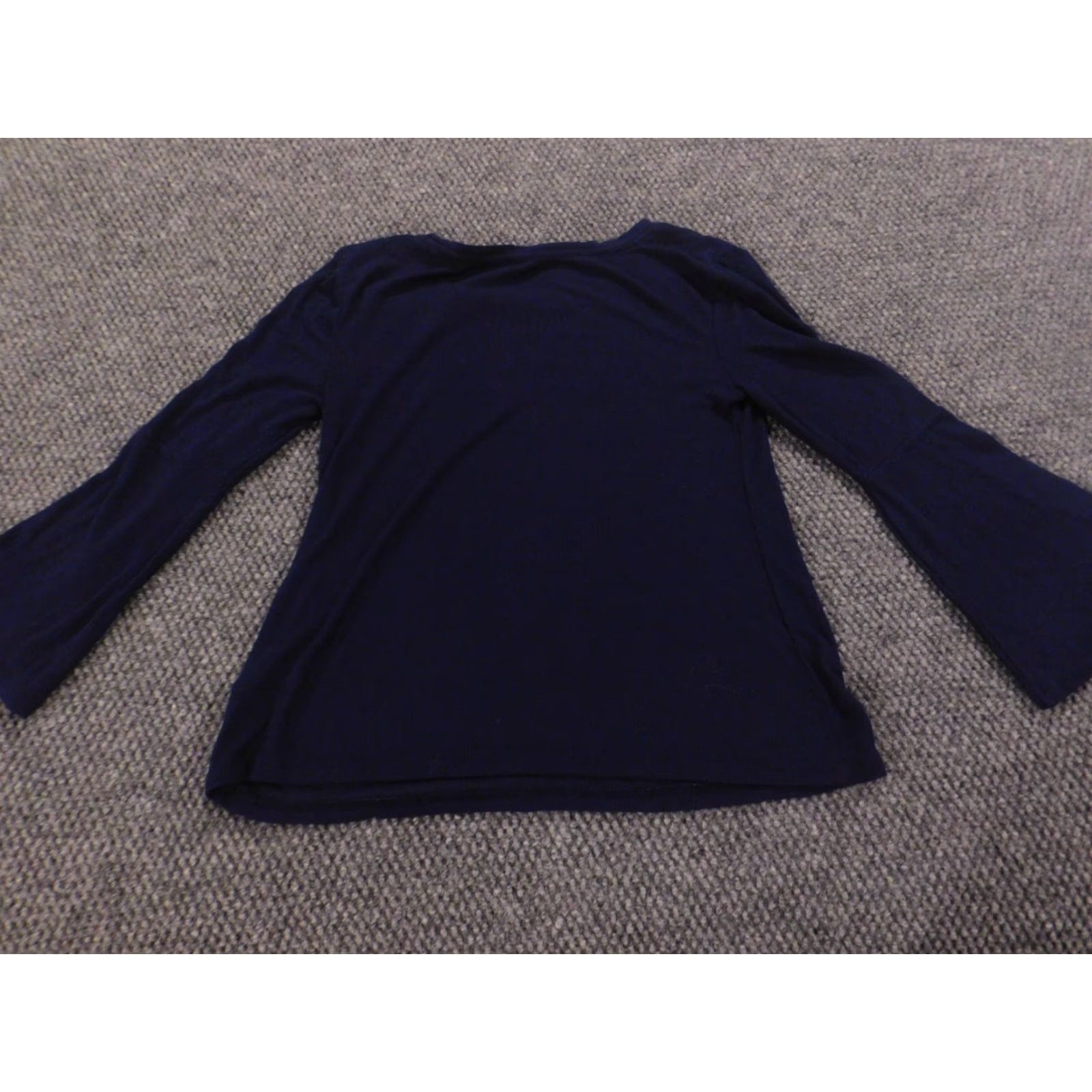Old Navy Old Navy Womens Blouse PXS Petite Blue Round Neck Pullover Stretch Cotton Casual Regular Button Long Sleeve Vintage: No Size XS / US 0-2 / IT 36-38 - 7 Thumbnail
