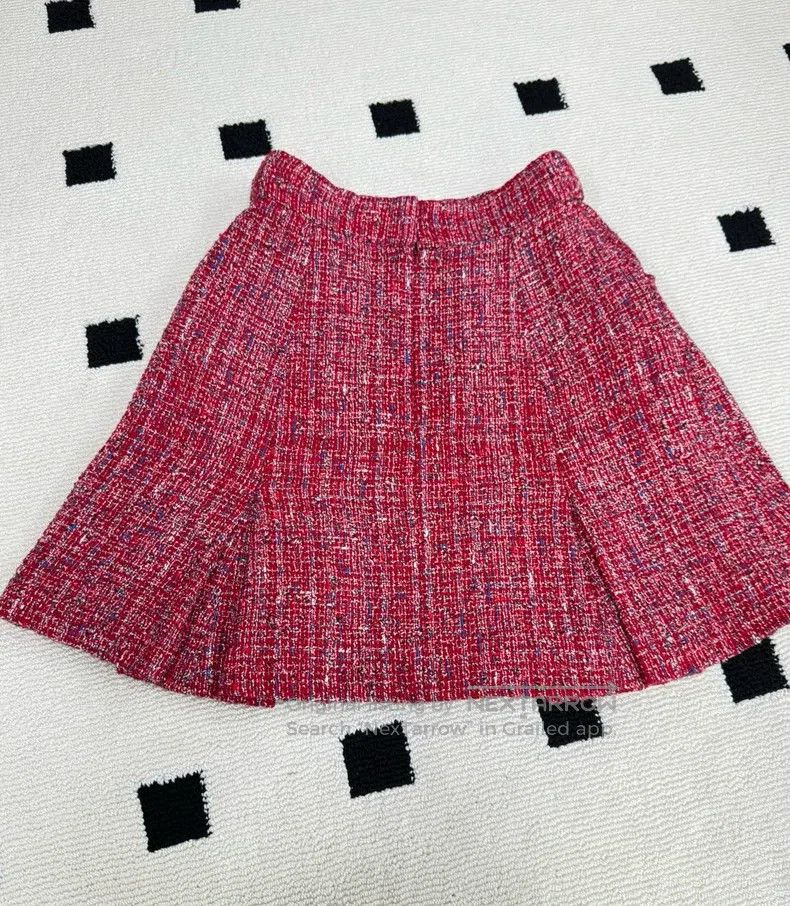 Chanel Chanel 19P red tweed half-length skirt Size 24" / US 00 / IT 34 - 5 Thumbnail