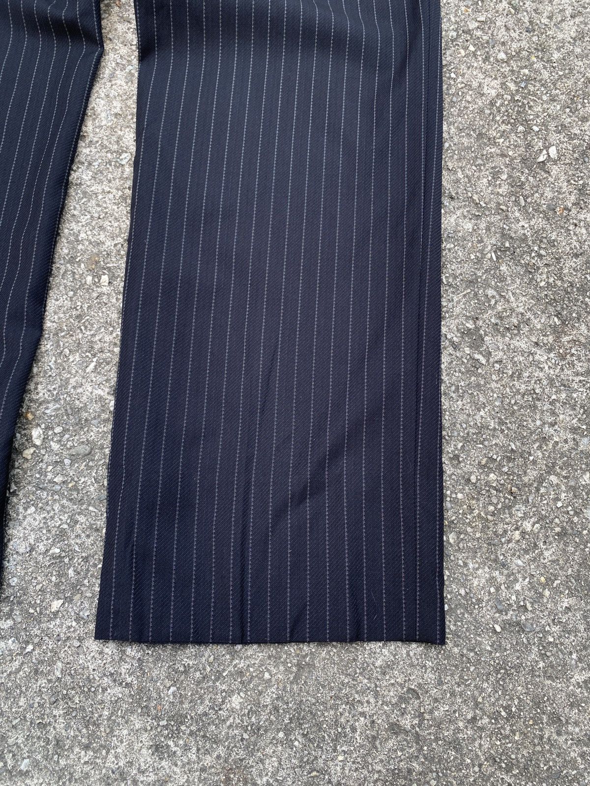 Versace × Versace Jeans Couture VERSACE BLACK FINE SILVER PINSTRIPE TROUSER PANT Size US 33 - 9 Thumbnail