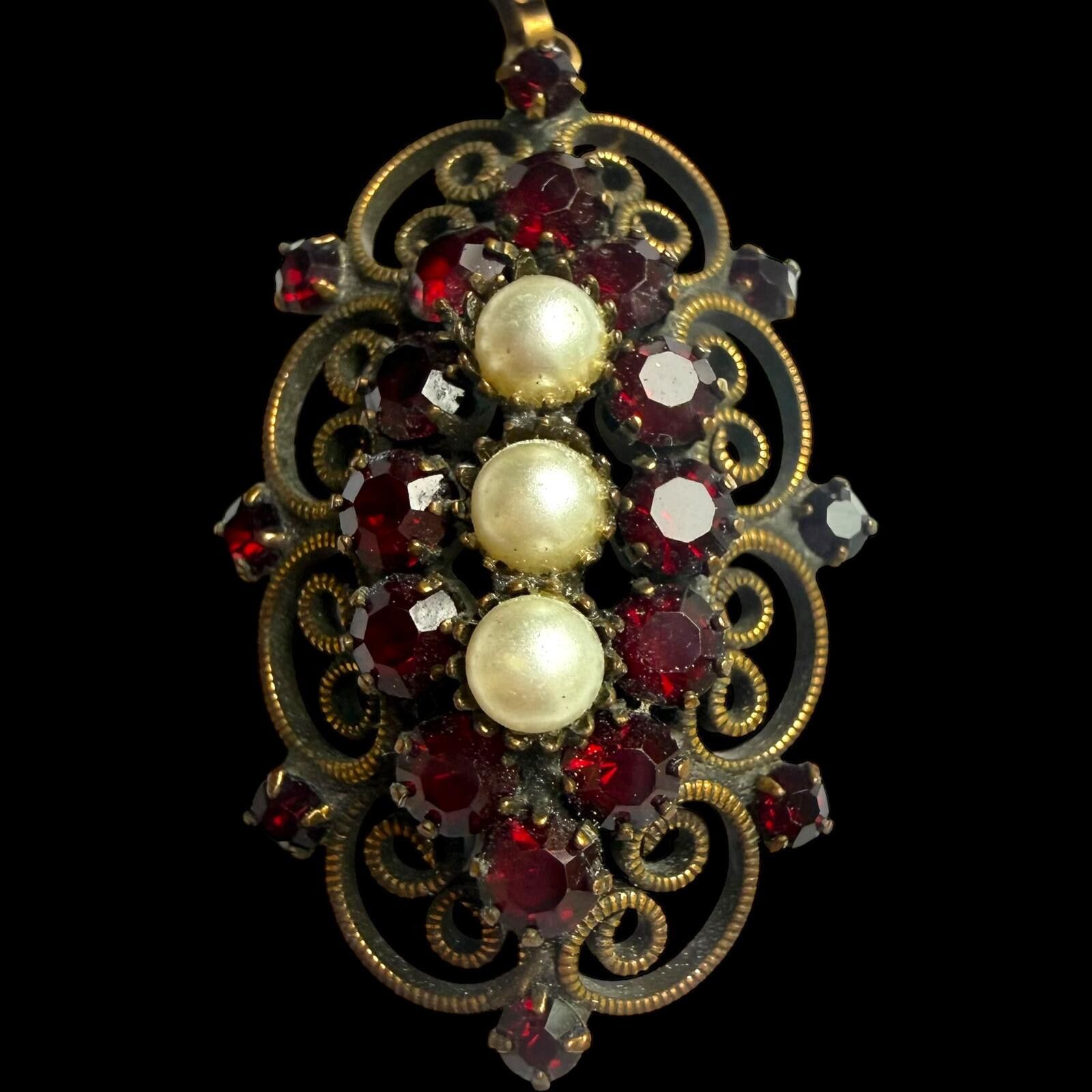 Homespun Knitwear Vintage Hobé Austro-Hungarian Rhinestone Necklace Earrings Size ONE SIZE - 3 Thumbnail