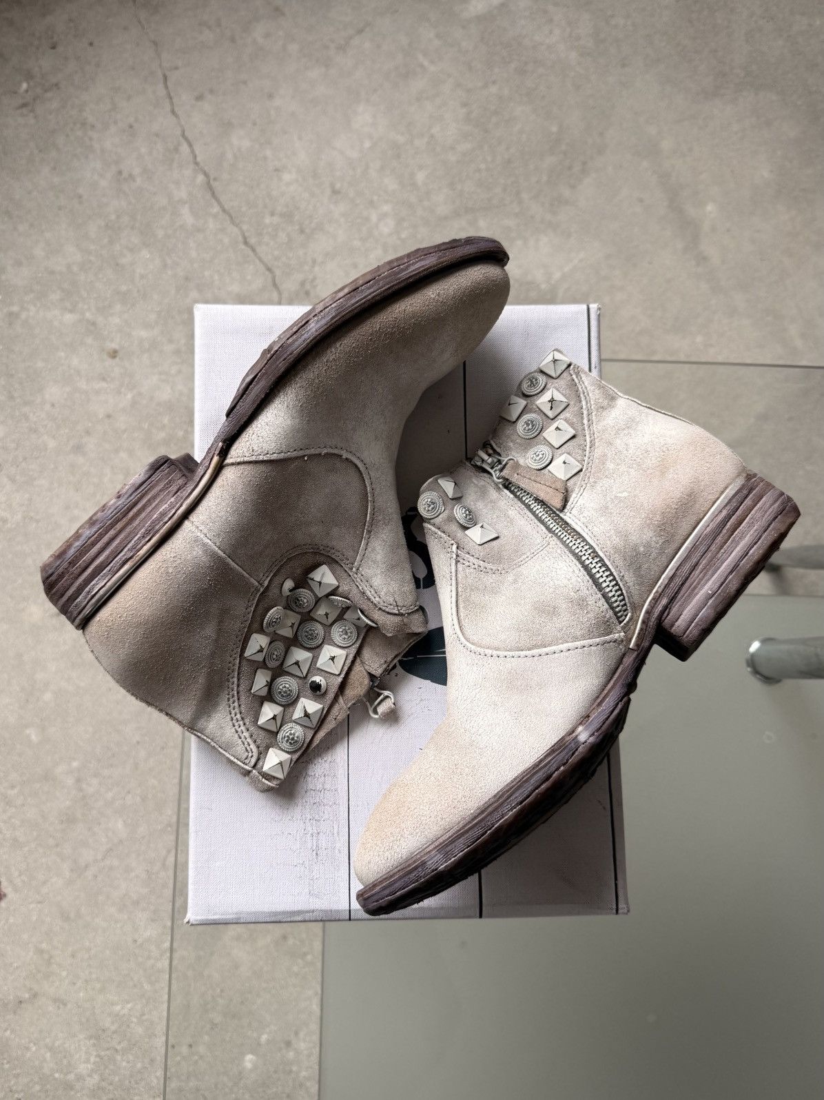 A.S.98 AS 98 Biker White Leather Boots Womens US 9.5/41 Size US 9.5 / IT 39.5 - 2 Thumbnail