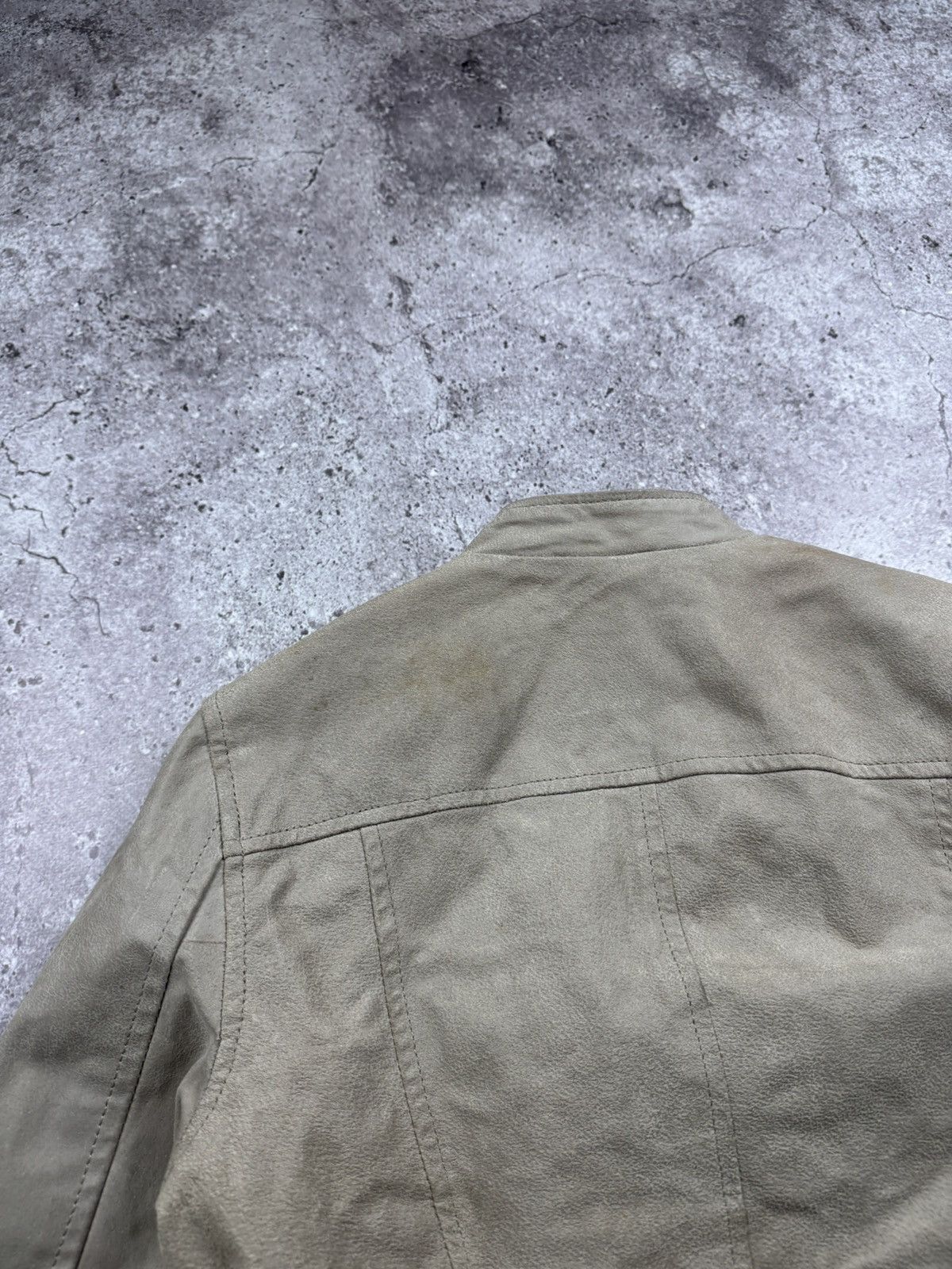 Japanese Brand SICK DISTRESSED BIKER ASSYMETRICAL ZIP LEATHER JACKET Y2K Size M / US 6-8 / IT 42-44 - 10 Thumbnail
