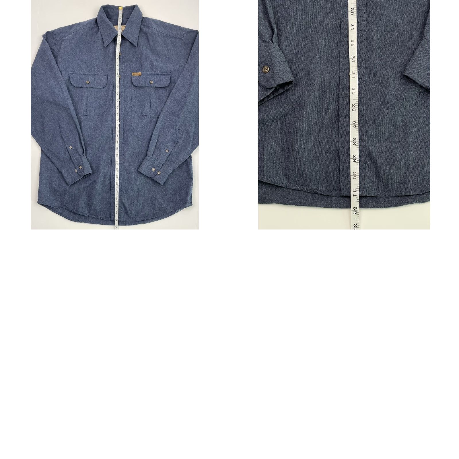 Vintage VINTAGE Woolrich Shirt Button-Down Button-Up Long Sleeve Mens M Blue Cotton Knit Fishing Logo Pocket Casual Fashion | Men’s Shirt Size US M / EU 48-50 / 2 - 8 Thumbnail