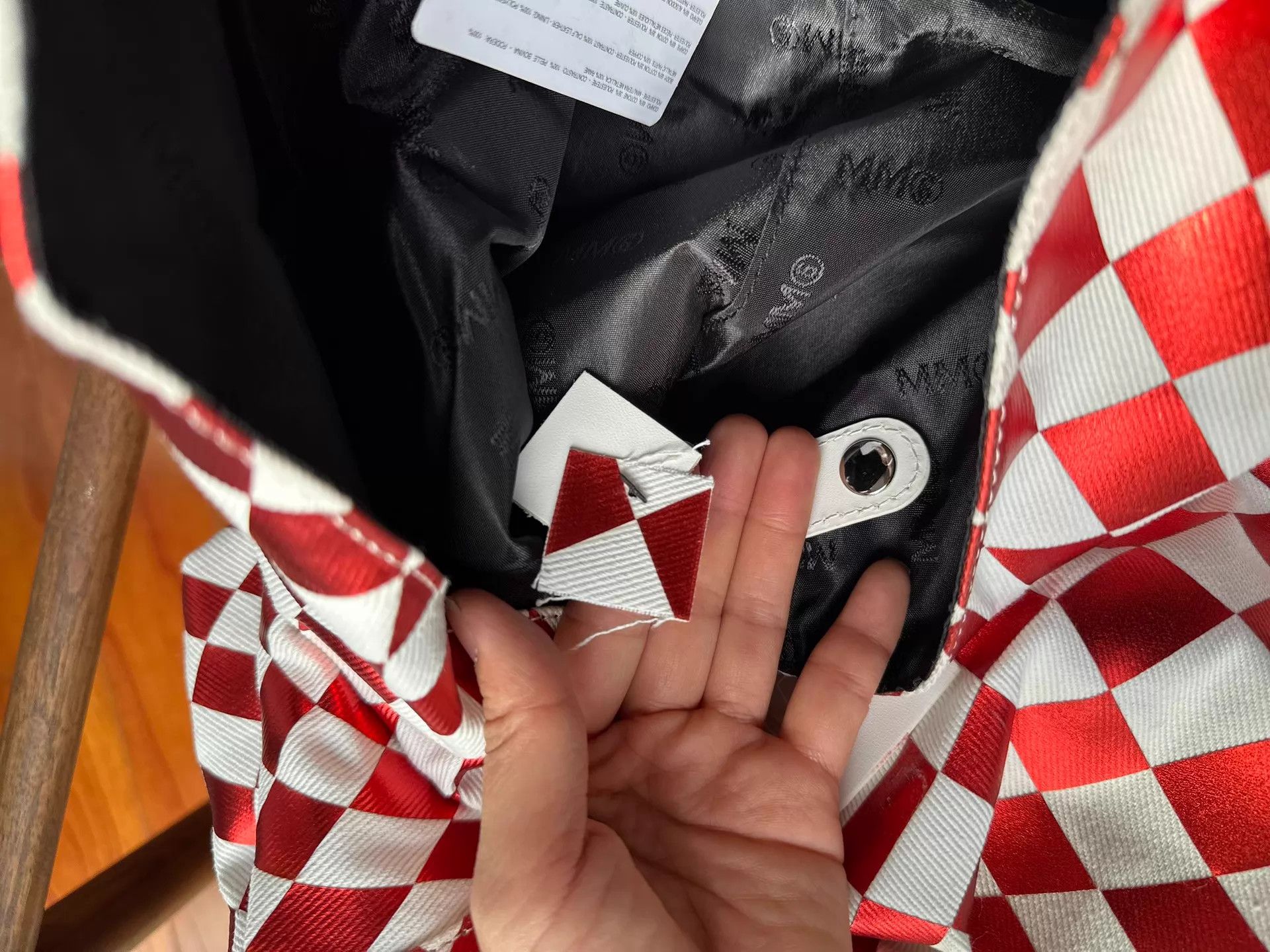MM6 MM6 Maison Margiela Classic Red White Check Foldable Bag Size ONE SIZE - 7 Thumbnail