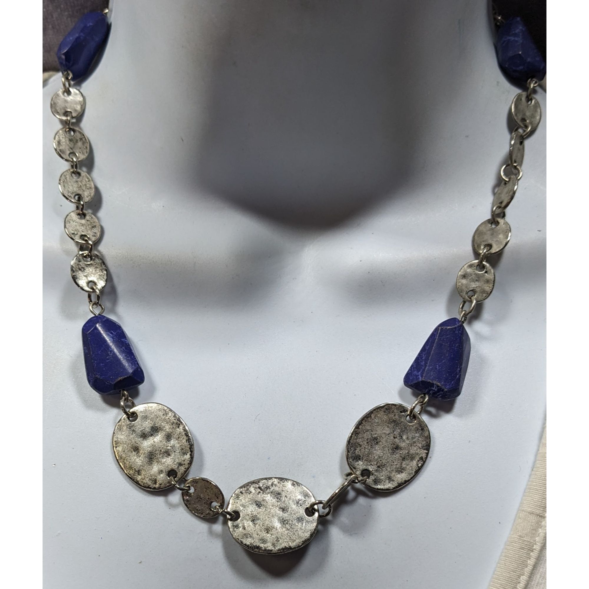 Other Premier Designs Brutalist Blue And Silver Tone Beaded Neckla Size ONE SIZE - 4 Thumbnail