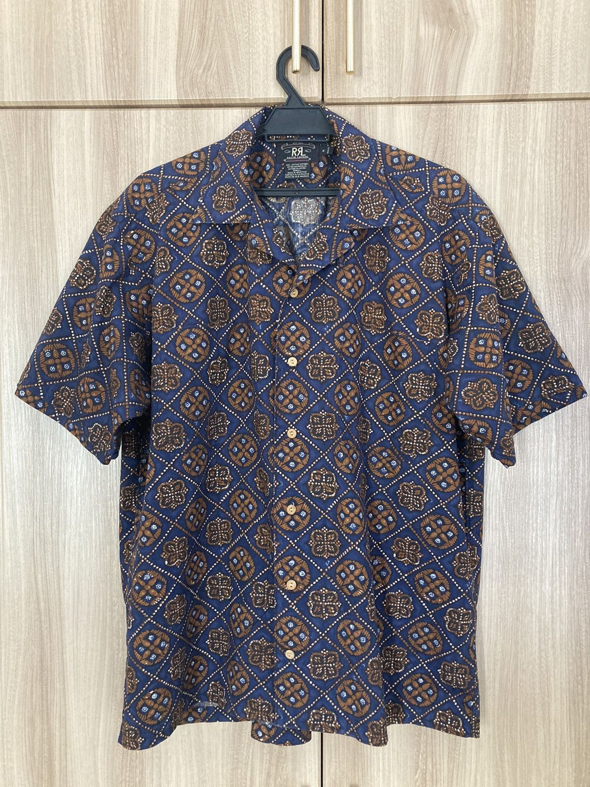 Polo Ralph Lauren Vtg 90s RRL Double RL Batik Club Shirt Size US M / EU 48-50 / 2 - 1 Thumbnail