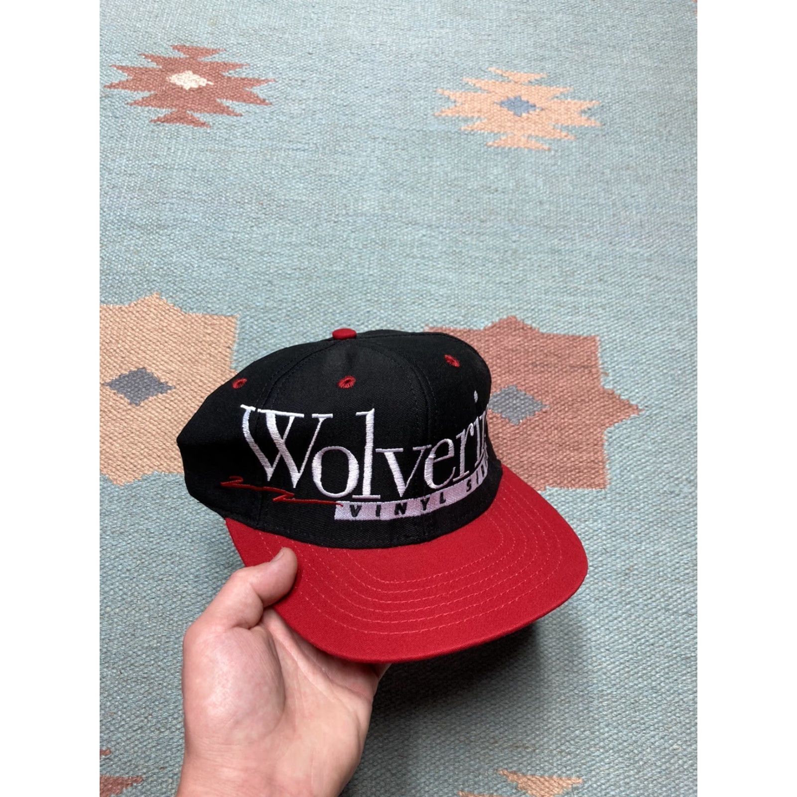 Vintage VINTAGE Snapback Hat Cap Wolverine Vinyl Siding Construction USA Snapback Adjustable Black Mens Spellout USA Size ONE SIZE - 2 Thumbnail