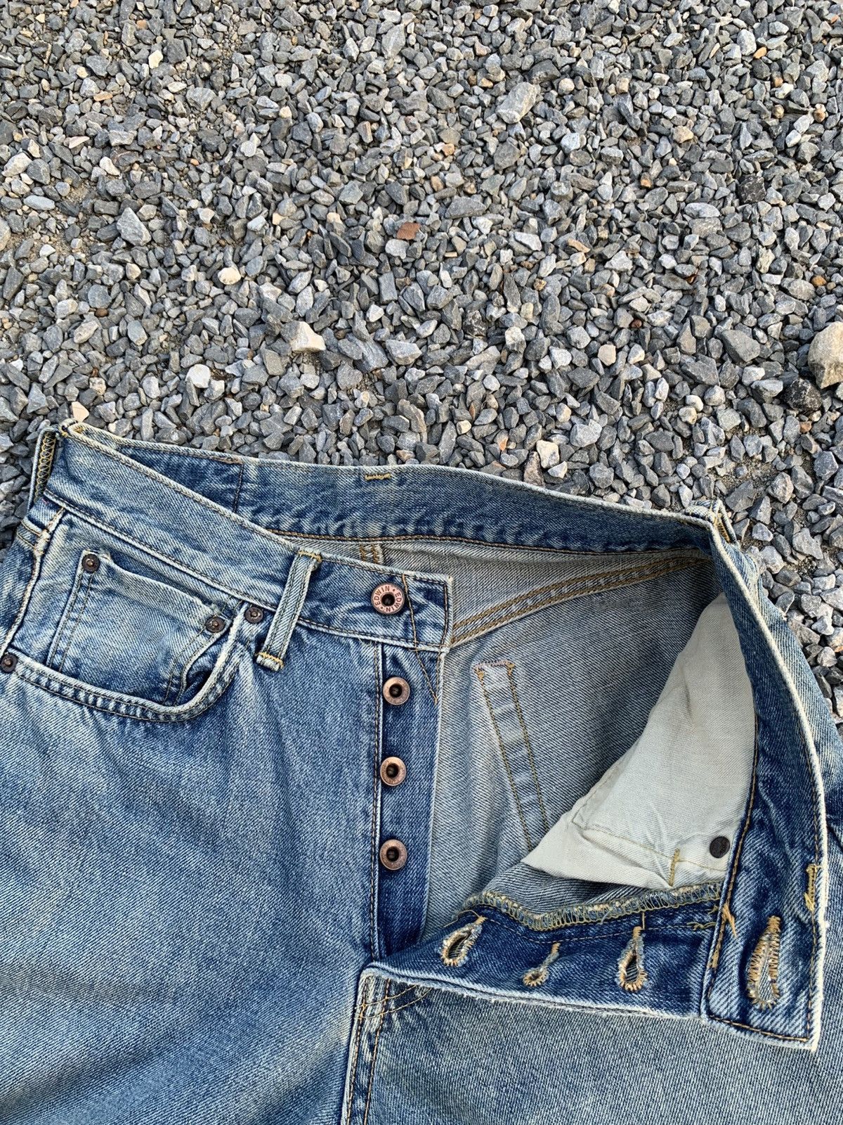 Kapital VINTAGE EDWIN SELVEDGE RUSTY FADED DISTRESSED DENIM Size US 27 - 12 Thumbnail