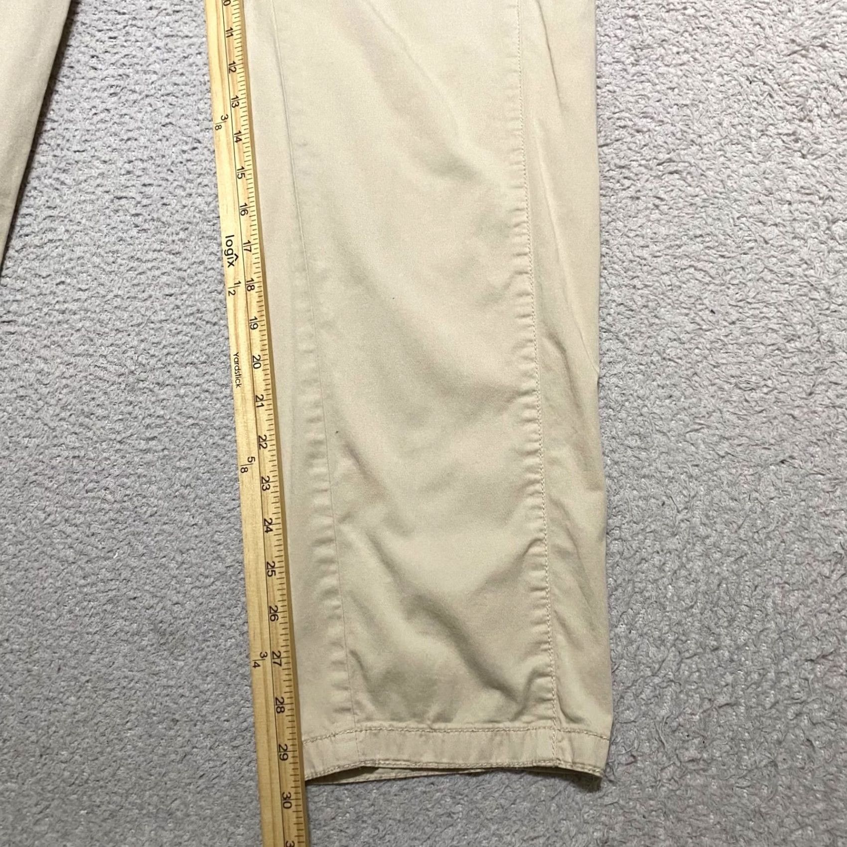 Vintage Chicos Pants Womens Medium Beige Chino High Rise Straight Light Wash Pockets Size 32" / US 10 / IT 46 - 6 Thumbnail