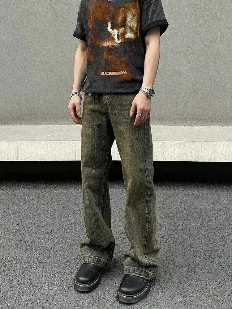 Japanese Brand Retro straight leg slightly flared washed jeans Size US 32 / EU 48 - 3 Thumbnail