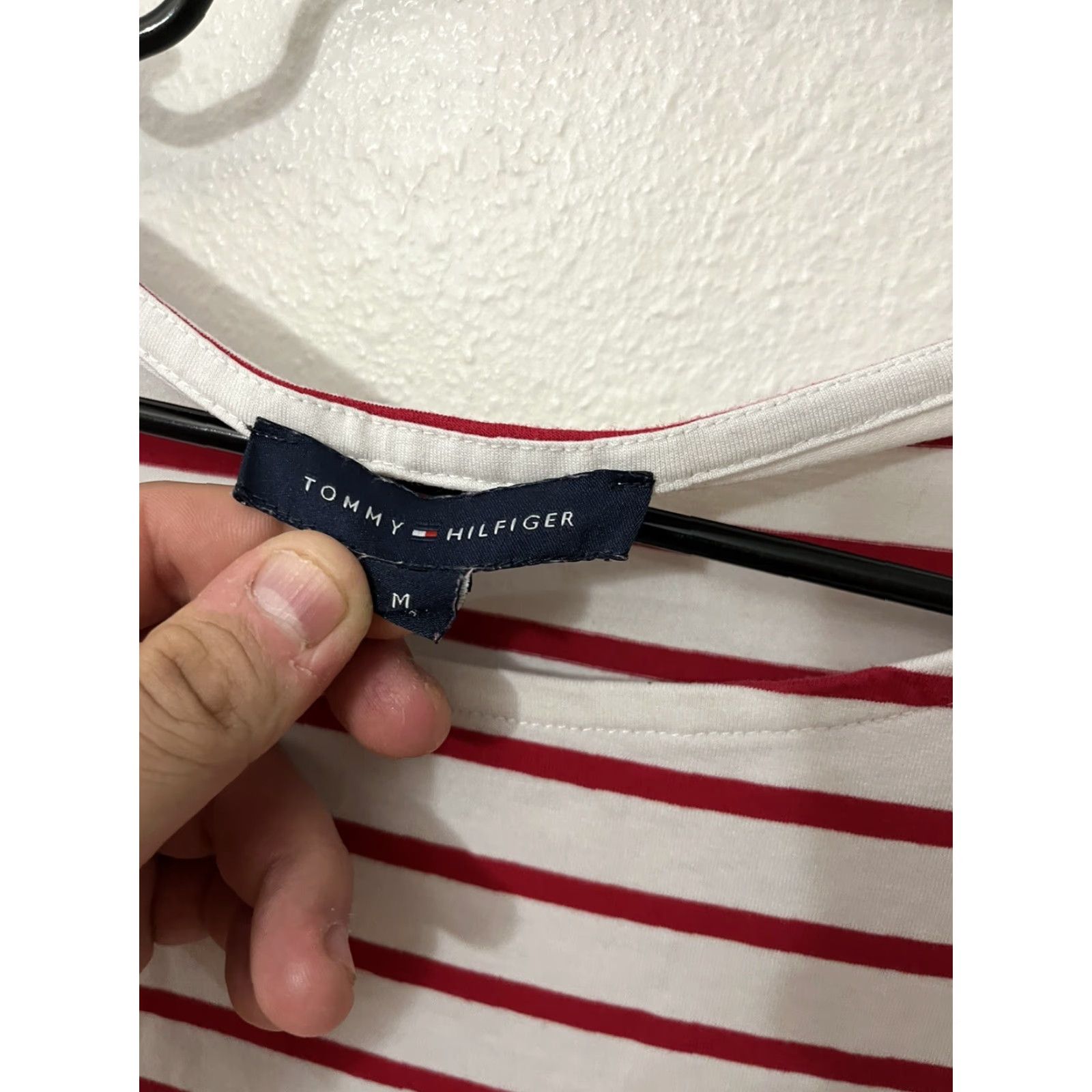 Tommy Hilfiger TOMMY HILFIGER Womens T-Shirt Size M White Red Striped Short Sleeve Side Zip Size M / US 6-8 / IT 42-44 - 3 Thumbnail