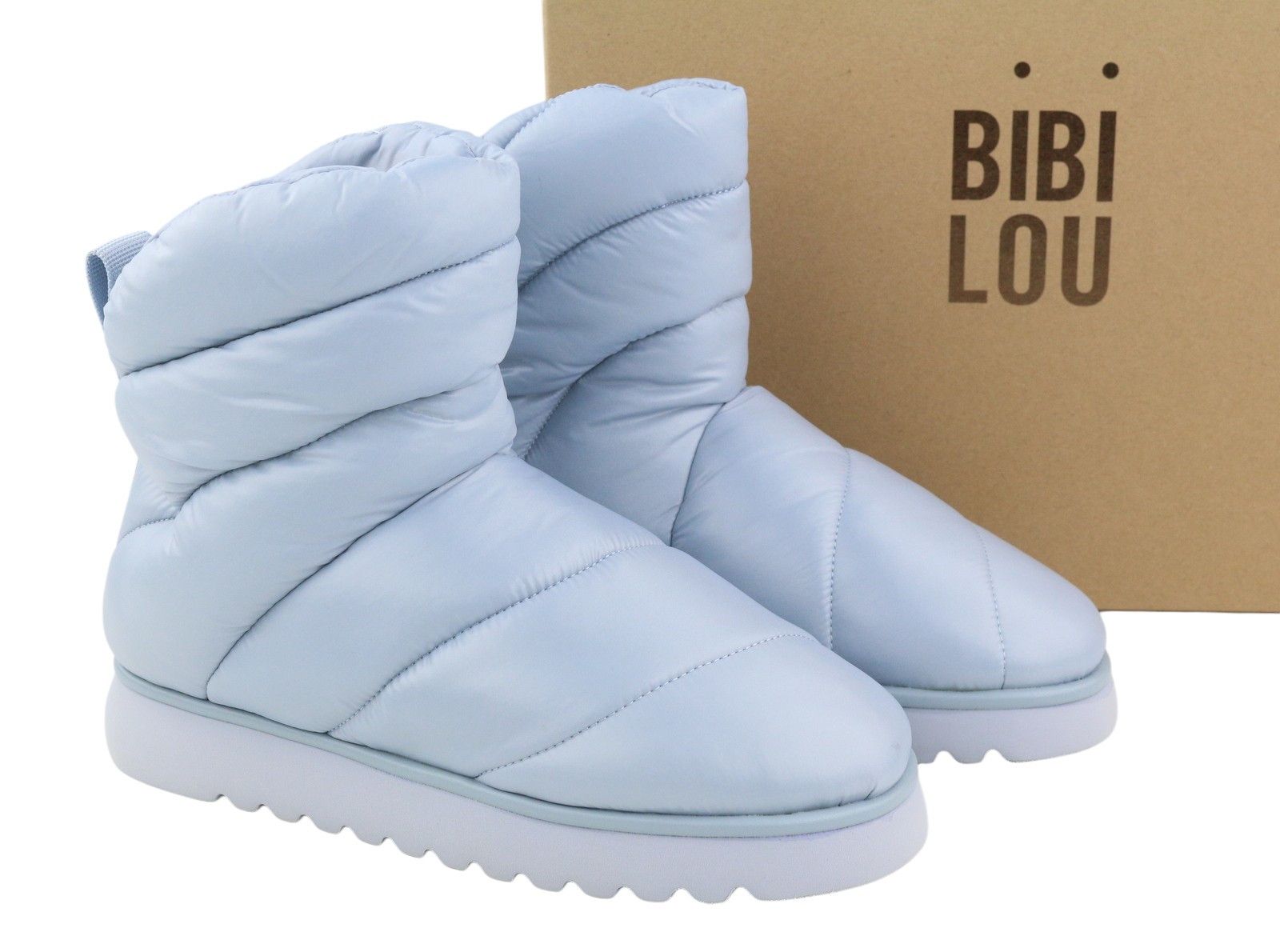 Other BIBI LOU EU37 Light Blue Padded Quilted Ankle Winter 87552 Size US 6 / IT 36 - 1 Thumbnail