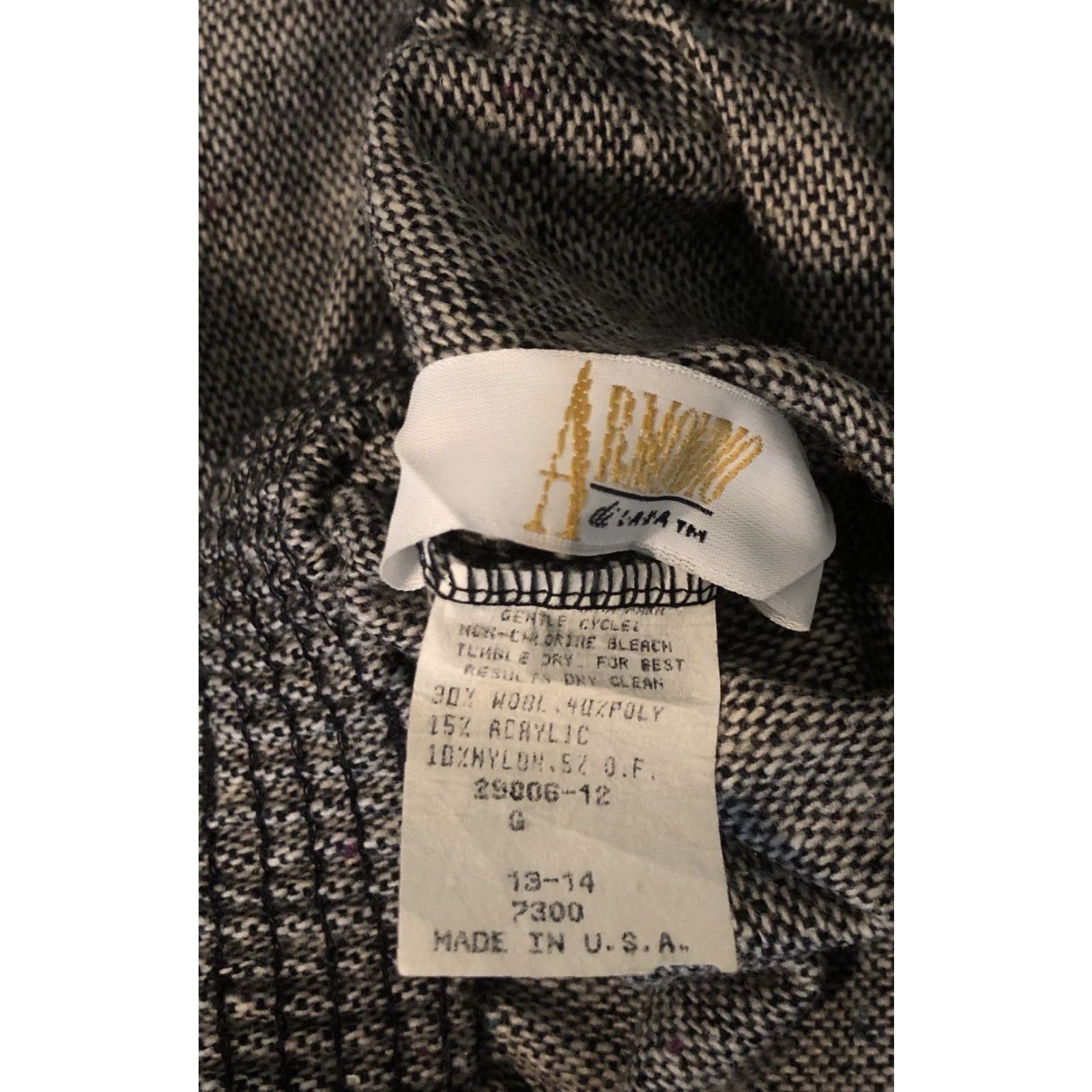Vintage VINTAGE Armondio Skirt 13/14 Gray Tweed Knee Length Wool Blend 28"W Career Women Menus? Size 34" / US 12 / IT 48 - 3 Thumbnail