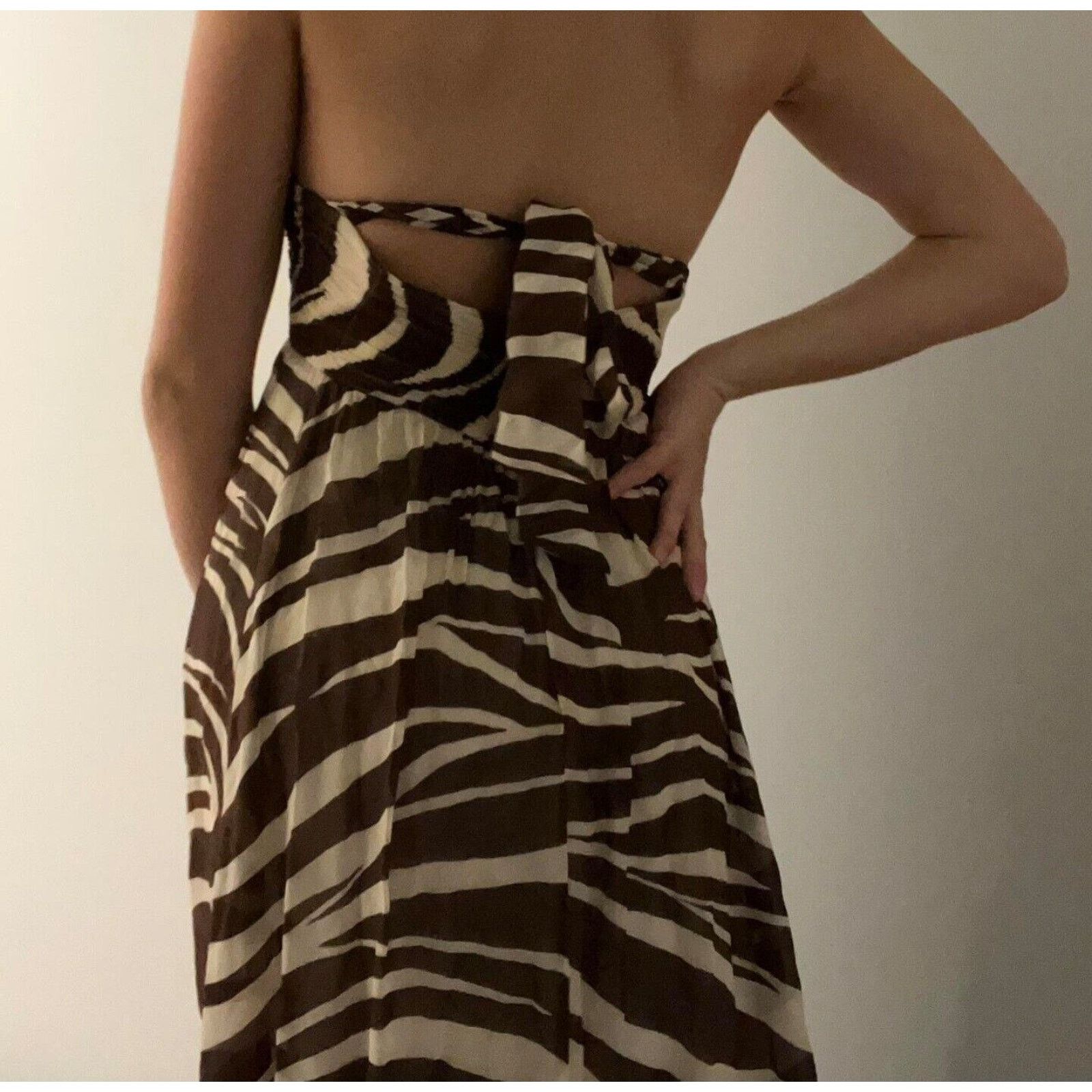 Bcbgmaxazria BCBG MAXAZRIA Silk Maxi Hatler Animal Print Dress Size 10 Size L / US 10 / IT 46 - 3 Thumbnail