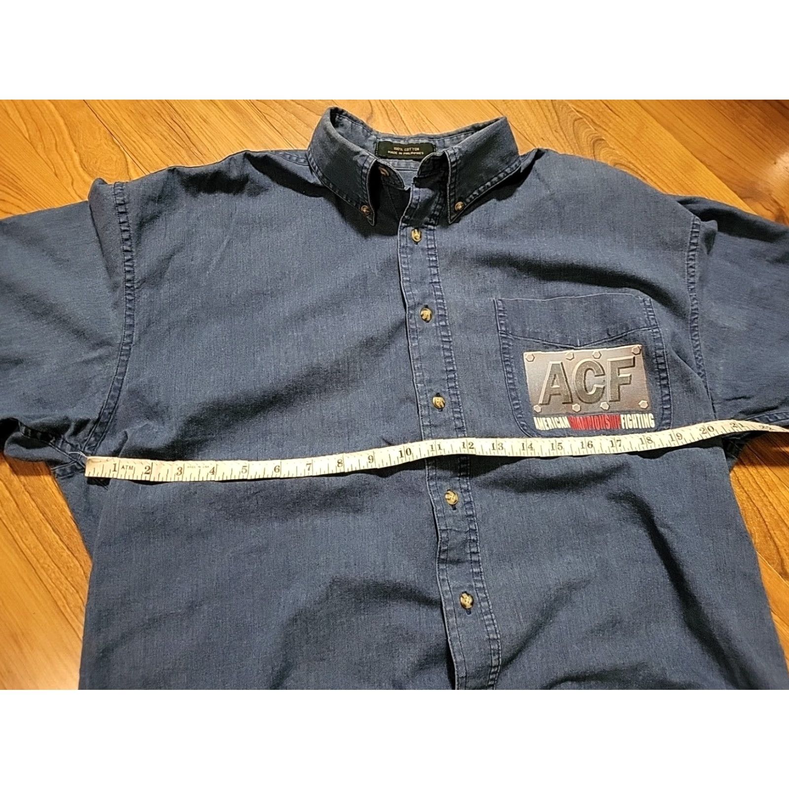 Vintage VINTAGE Hill & Archer Shirt Denim Blue 1990s Long Sleeve M Adult Medium Mens Soccer American Championship Fighting Denim Shirt Size US M / EU 48-50 / 2 - 5 Thumbnail