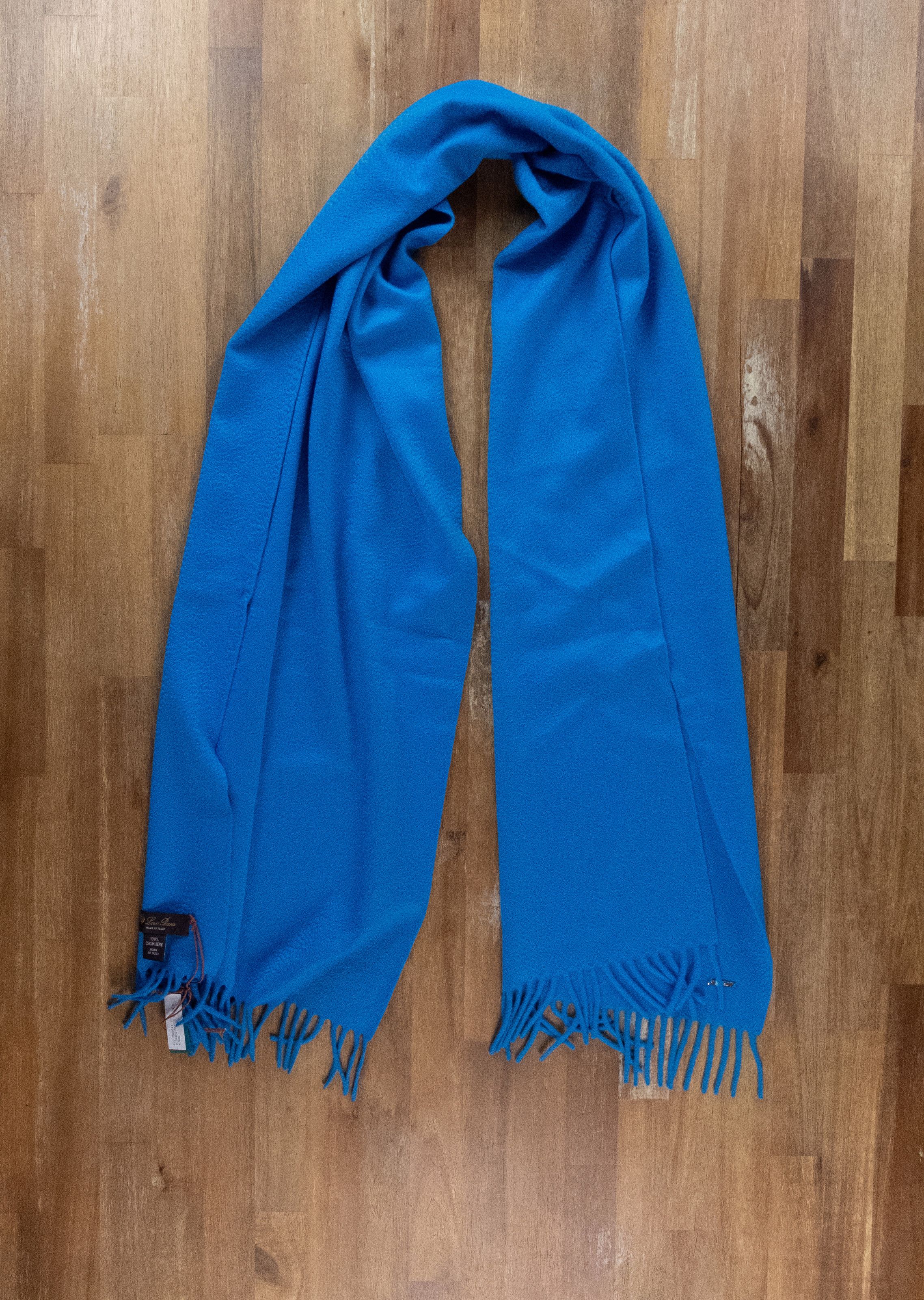 Loro Piana LORO PIANA solid blue knit pure cashmere scarf knitted Italy Size ONE SIZE - 5 Thumbnail