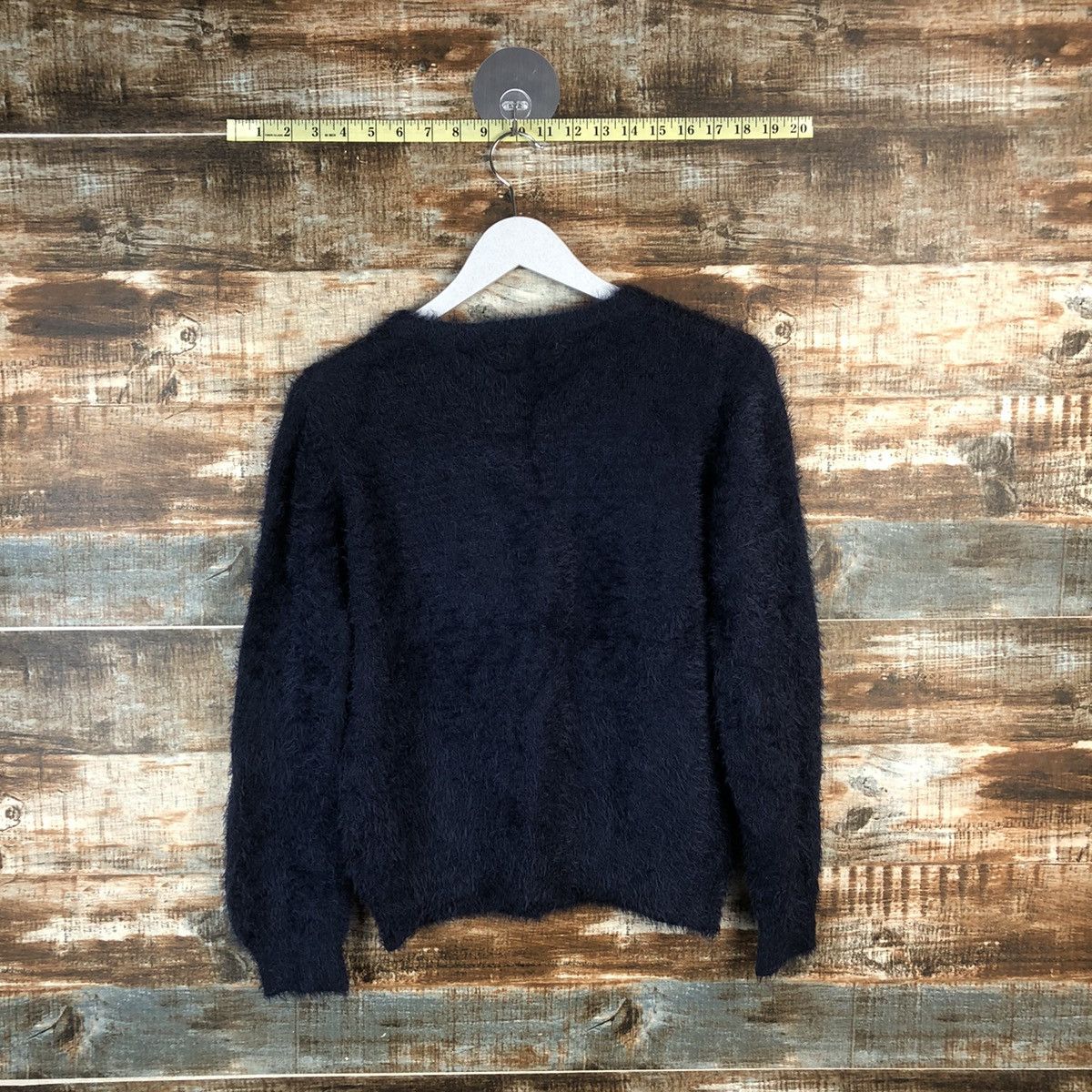 Japanese Brand DL Sos Pita Dark Blue Mohair Knitwear #C361 Size S / US 4 / IT 40 - 12 Thumbnail