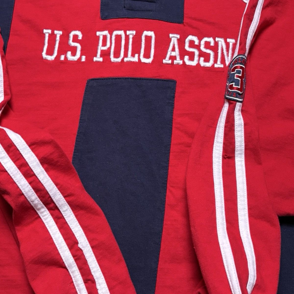 U.S. Polo Assn. US Polo Assn Men's XL Long Sleeve Rugby Shirt Black Striped Size US XL / EU 56 / 4 - 3 Thumbnail