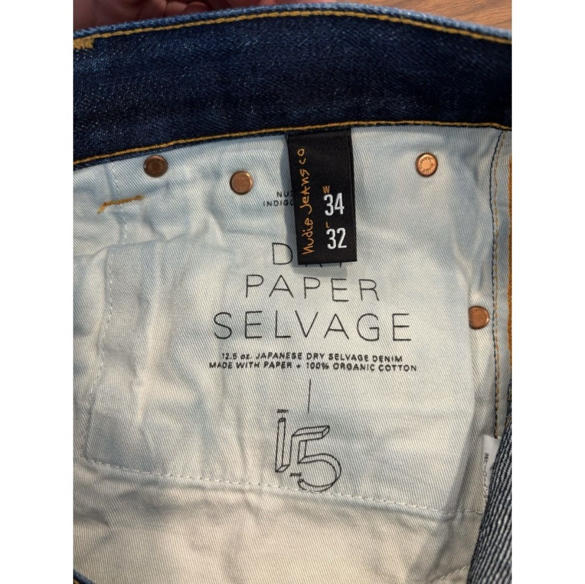 Nudie Jeans RARE Nudie 15th Anniversary "Bloodline" Dry Paper Selvage Size US 34 / EU 50 - 5 Thumbnail