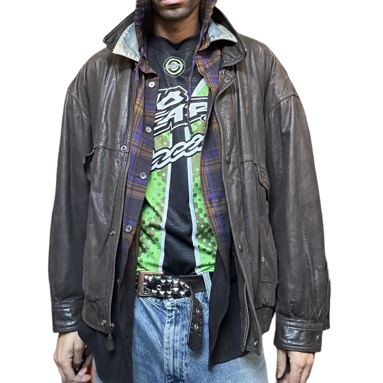 Leather Vintage Canton Ridge Retro Brown Leather Bomber Jacket - XL Size US XL / EU 56 / 4 - 2 Thumbnail