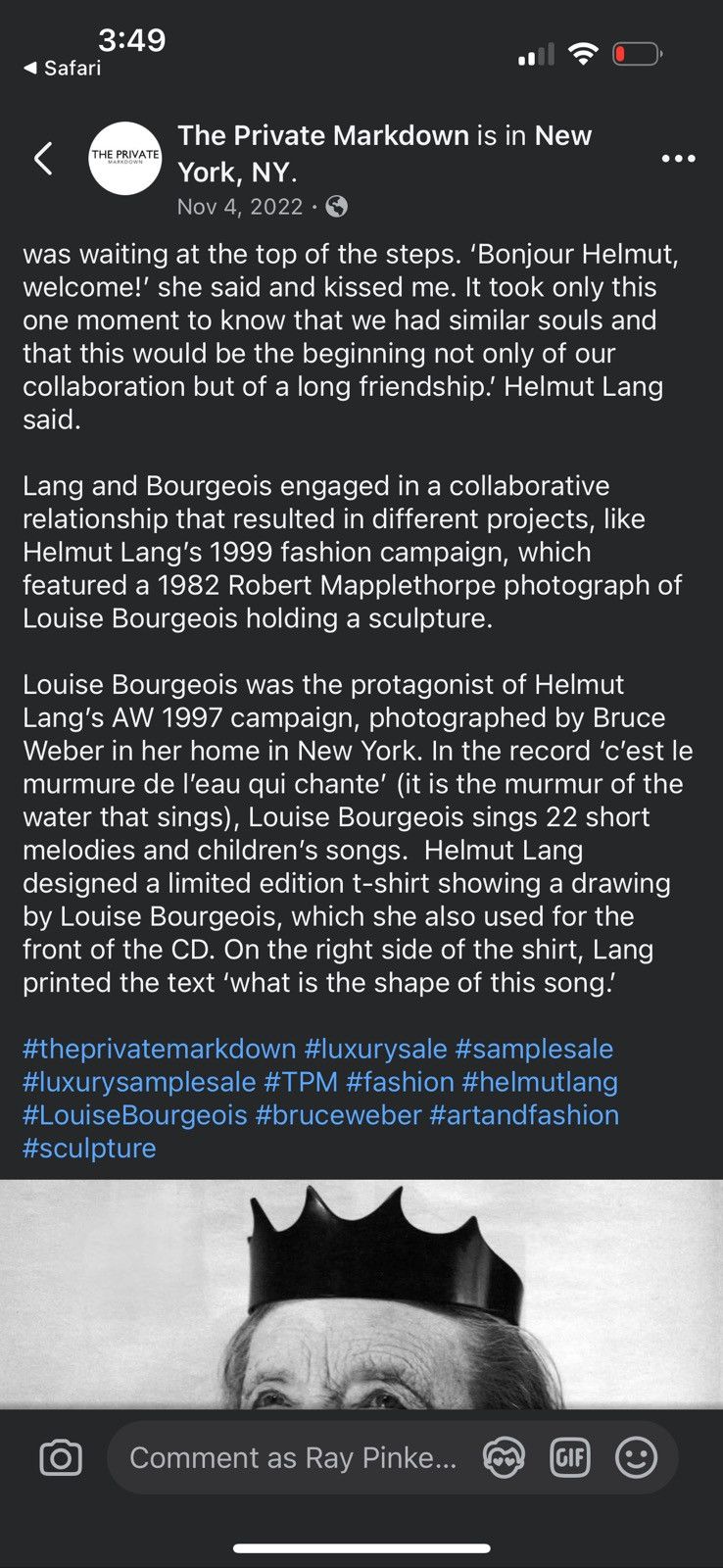 Helmut Lang “What is the shape of this song” limited release Size US L / EU 52-54 / 3 - 7 Thumbnail