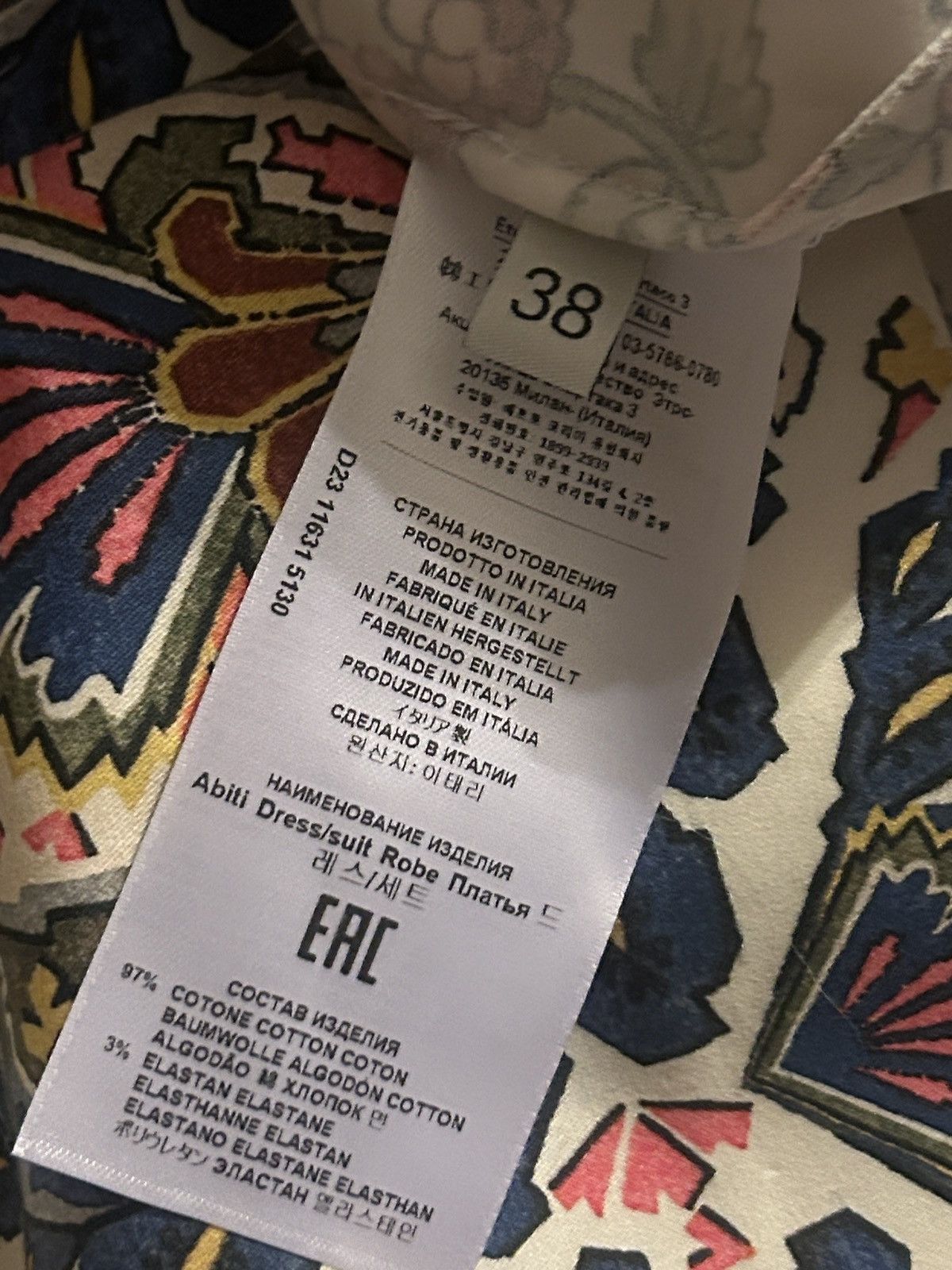 Etro ETRO Flower-print cotton-blend poplin Midi Dress MSRP $2450 Size XS / US 0-2 / IT 36-38 - 8 Thumbnail