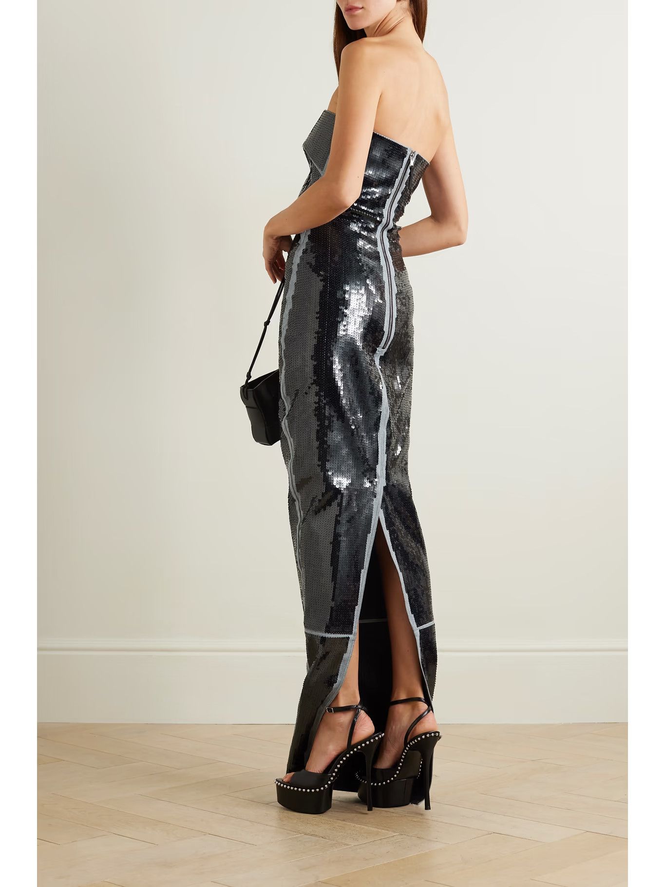 Rick Owens o1y0126 Denim Maxi Dress in Black/Blue Size XS / US 0-2 / IT 36-38 - 3 Thumbnail