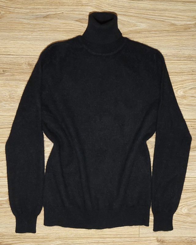 image of Vintage 100% Cashmere Sweater Turtleneck Black Luxury, Women's (Size Large)