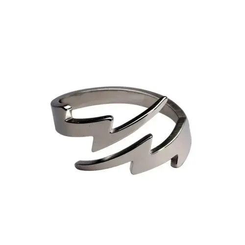Ring Of Fire Punkrock Hippie Silver Flash Ring Unique Rare Size ONE SIZE - 2 Thumbnail