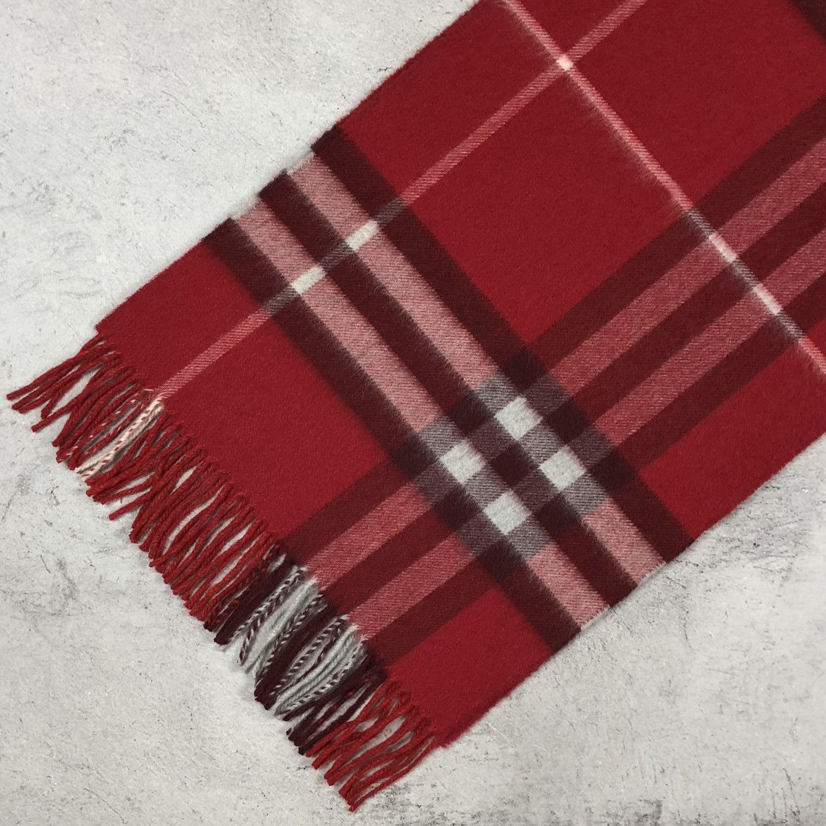 Burberry Burberry Cashmere Scarf Red Nova Check Size ONE SIZE - 8 Thumbnail