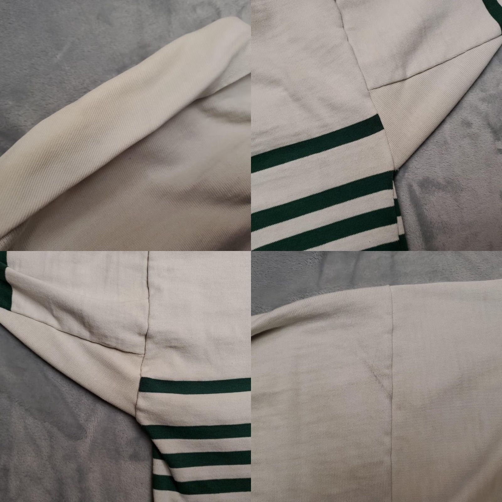 Vintage VINTAGE Peerless Gangrenes Rugby Shirt Mens Large Green Striped 80s Australia Old Boys Polo Jersey Long Sleeve Collar Mens Size US M / EU 48-50 / 2 - 8 Thumbnail