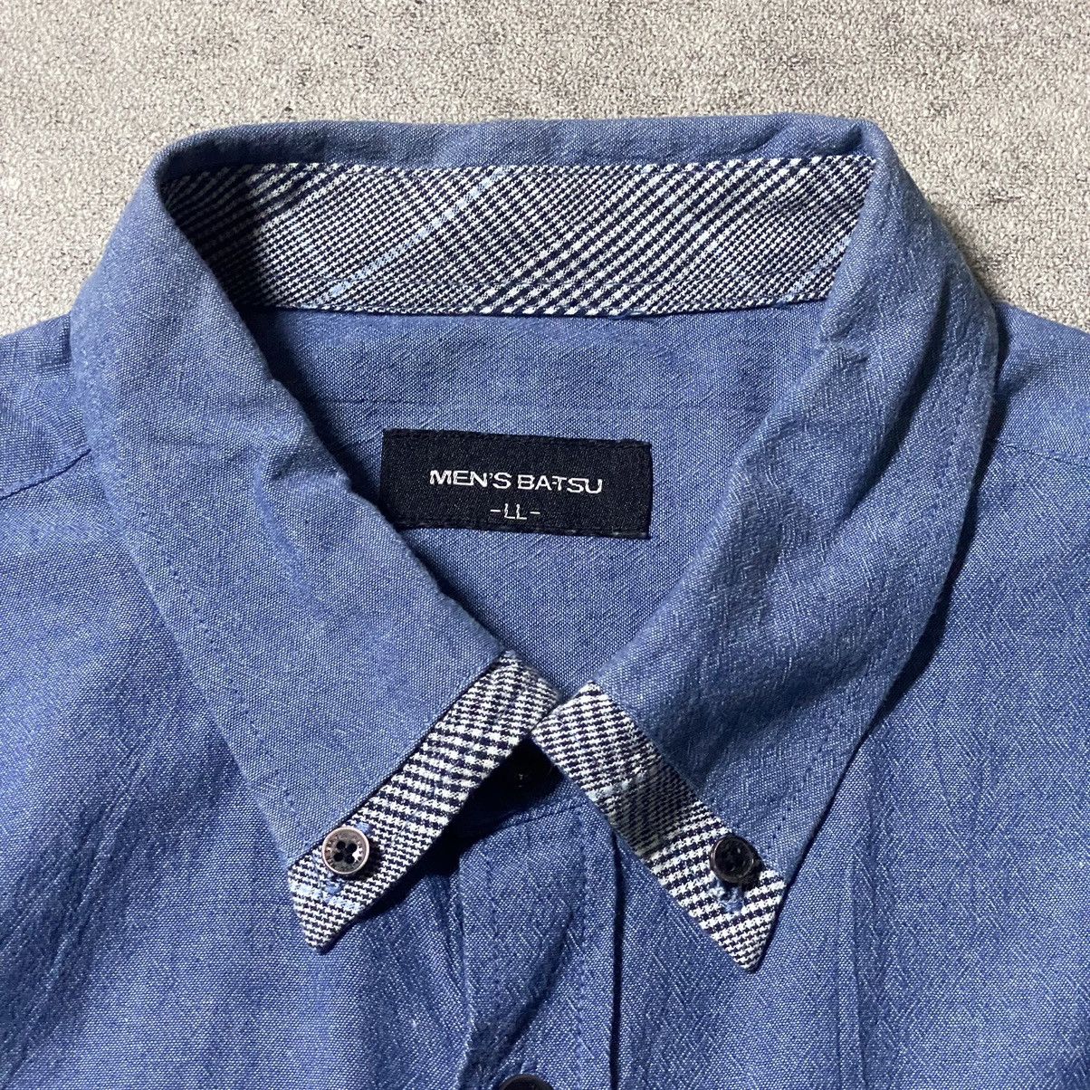 Japanese Brand Men Batsu Herringbone Blue Washed Shirt Size US XL / EU 56 / 4 - 7 Thumbnail
