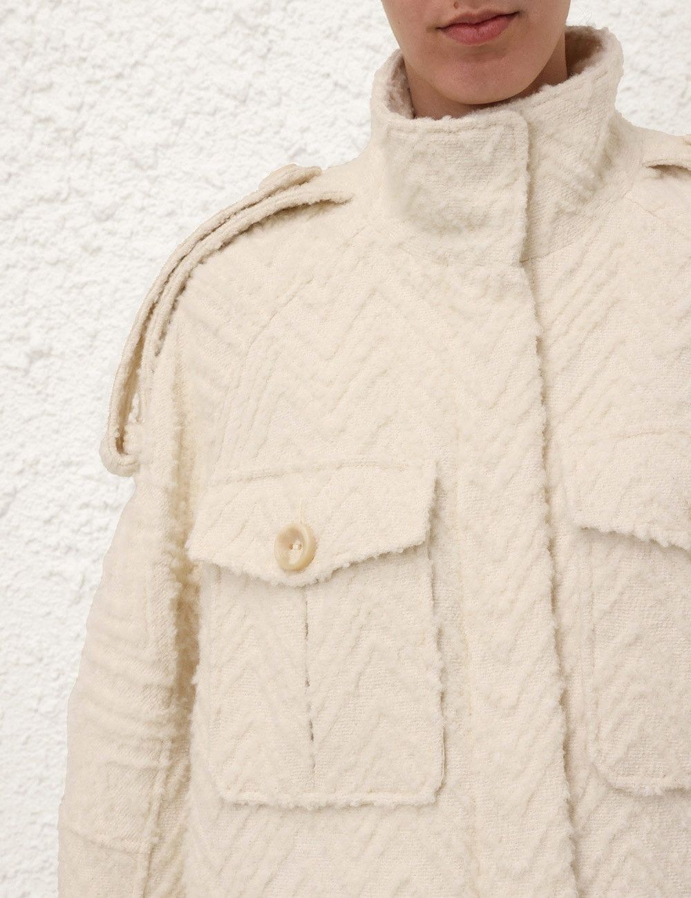 Zimmermann oc11z0825 Illustration Chevron Jacket in Cream Size L / US 10 / IT 46 - 5 Thumbnail