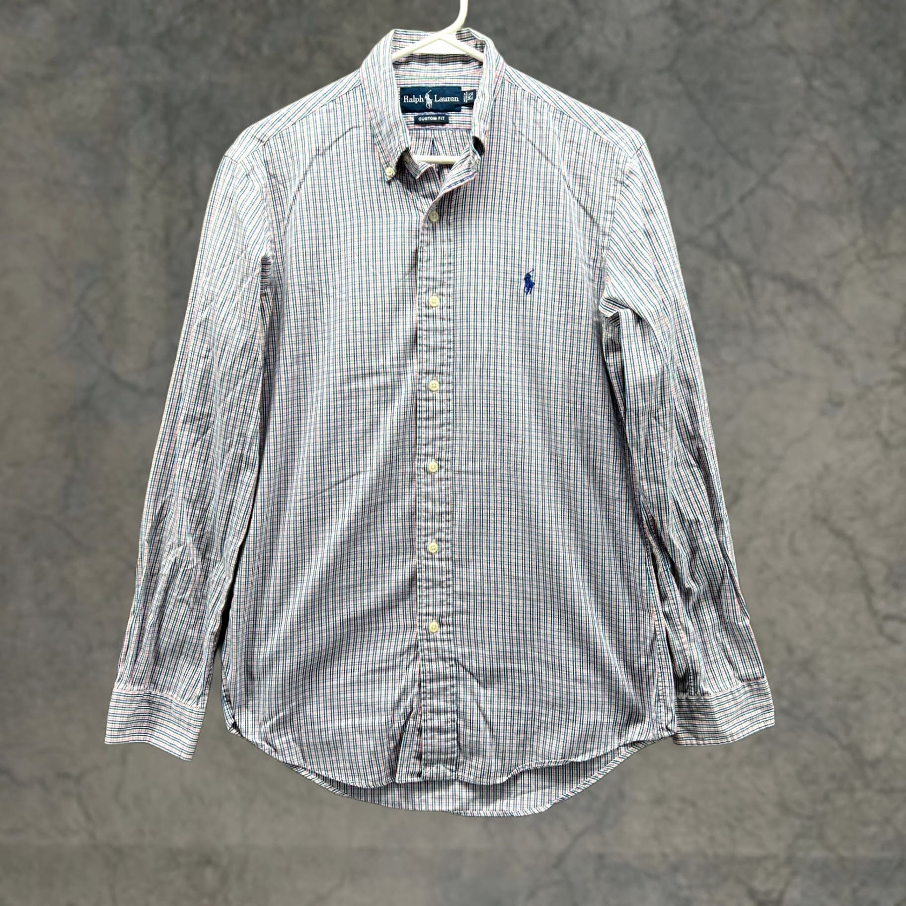 Polo Ralph Lauren VINTAGE Polo Ralph Lauren Shirt Men 14.5 32/33 Plaid Pink Blue Button-Down Casual/Business/Workwear Mens Size US M / EU 48-50 / 2 - 1 Thumbnail