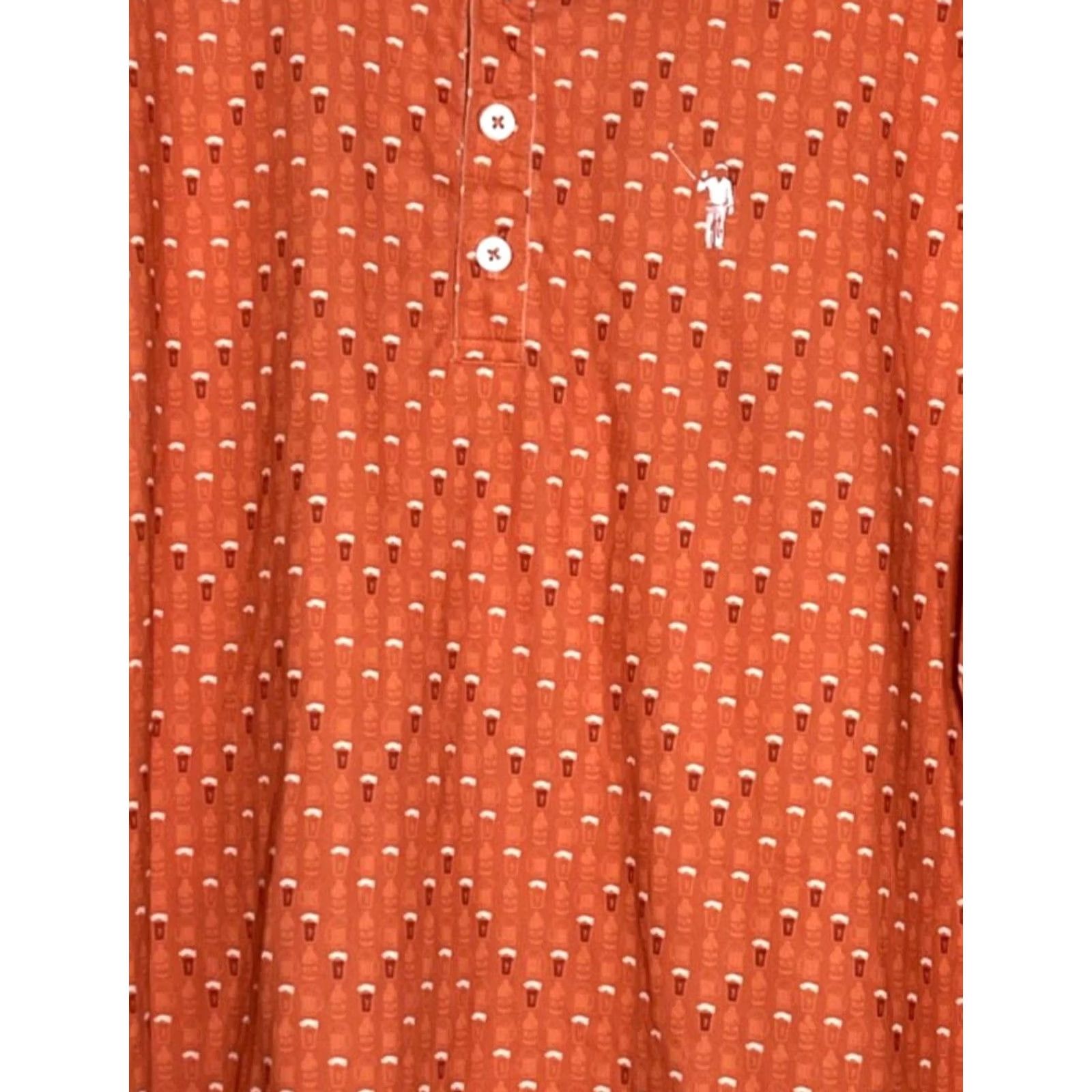 Vintage William Murray Golf Shirt Mens Large Orange AOP Graphic Print Beer Golf Outdoors - Polo Short Sleeve Size US L / EU 52-54 / 3 - 2 Thumbnail
