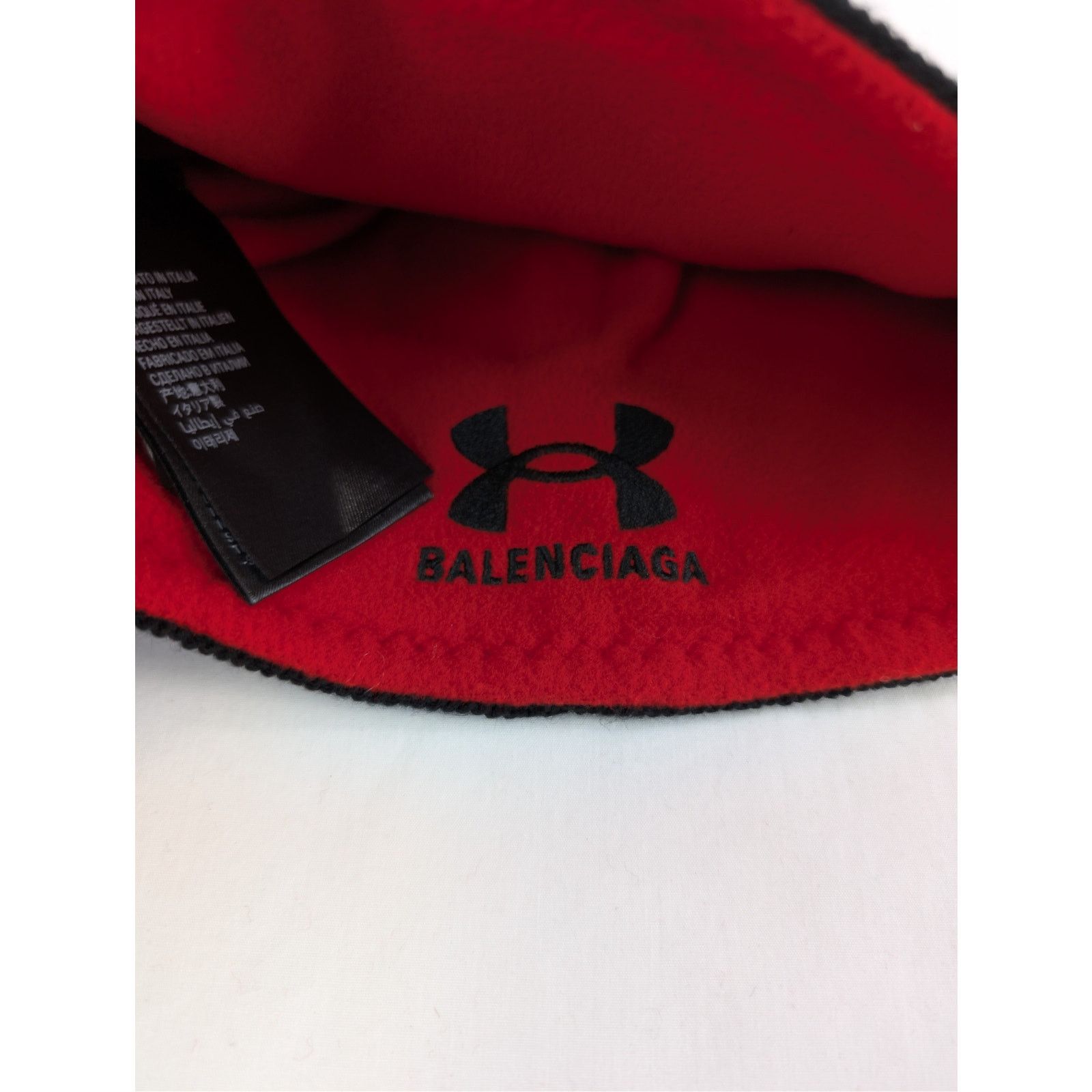Balenciaga × Under Armour o1rshd1 Q:2 / Size:1 / Reversible Beanie Cap / Hat Red/Black Size ONE SIZE - 6 Thumbnail