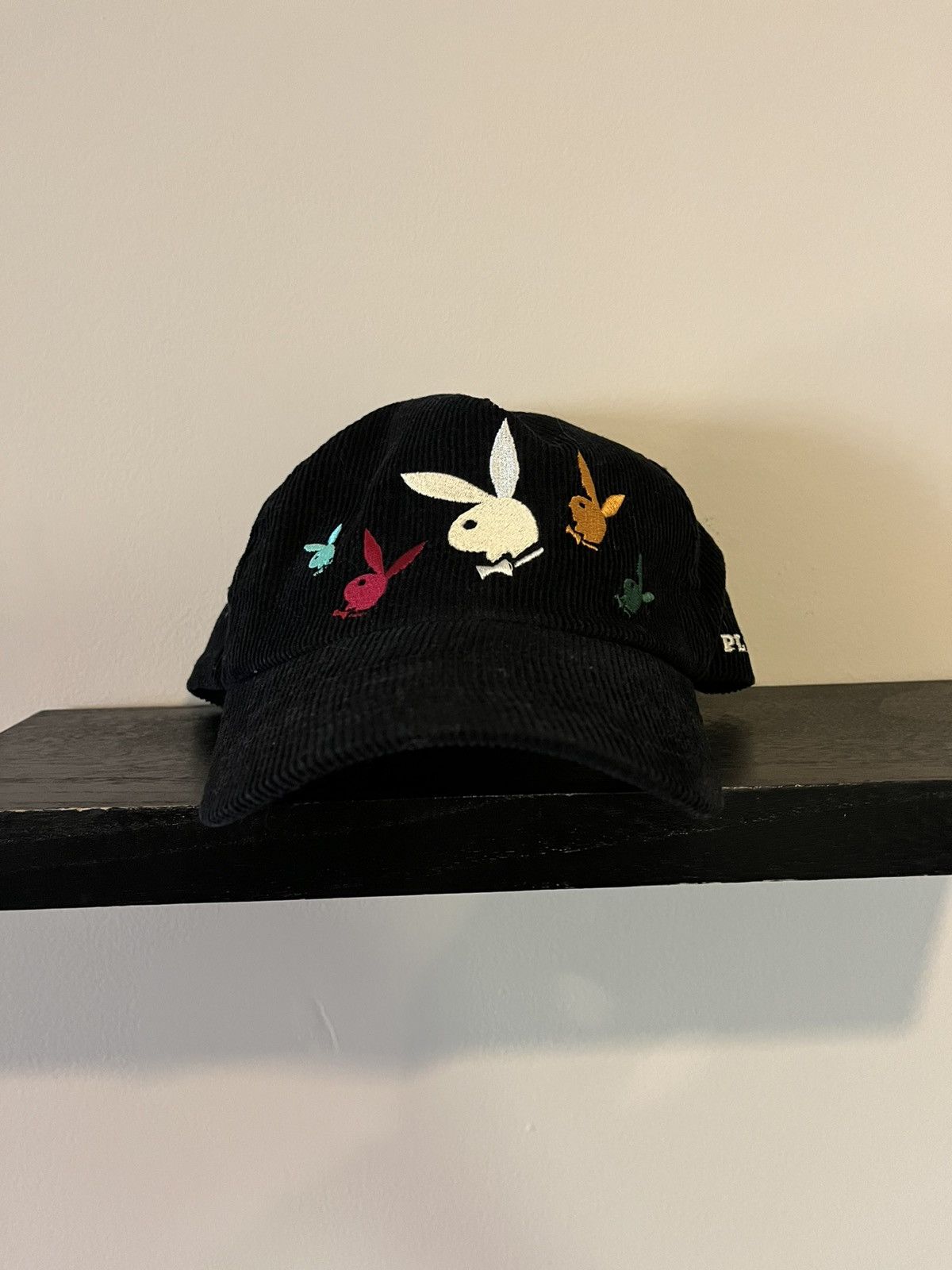 Playboy Playboy Multi Color Logo Corduroy Hat Size ONE SIZE - 1 Thumbnail