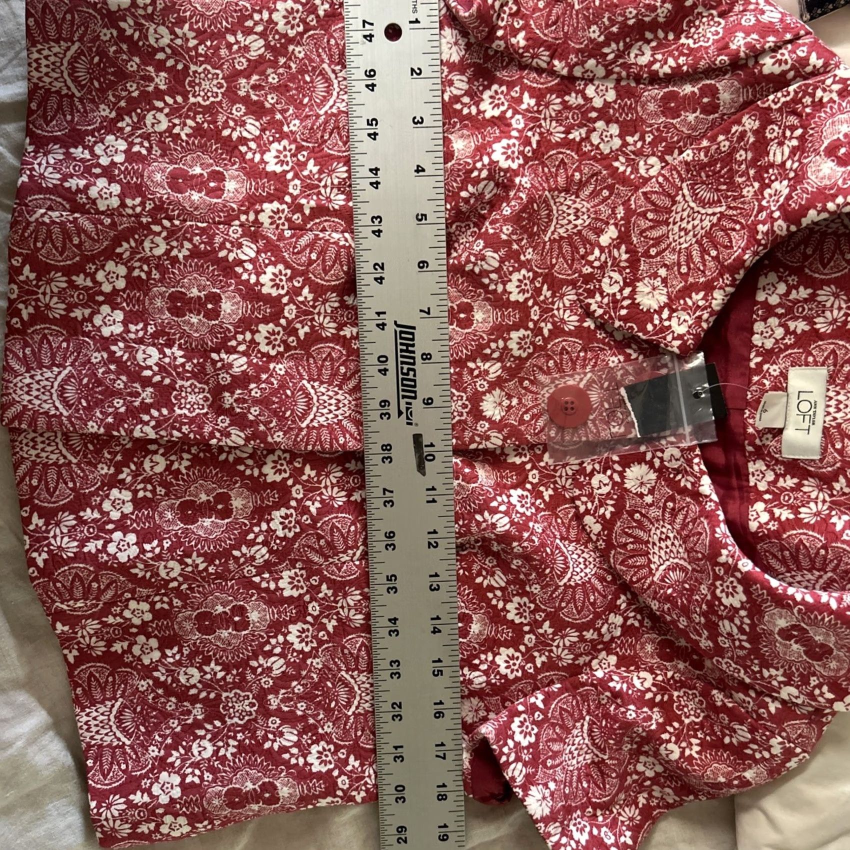 Ann Taylor Ann Taylor Loft Women’s Jacquard Cropped Jacket Top Size 6 Peter Pan Collar New Size M / US 6-8 / IT 42-44 - 6 Thumbnail